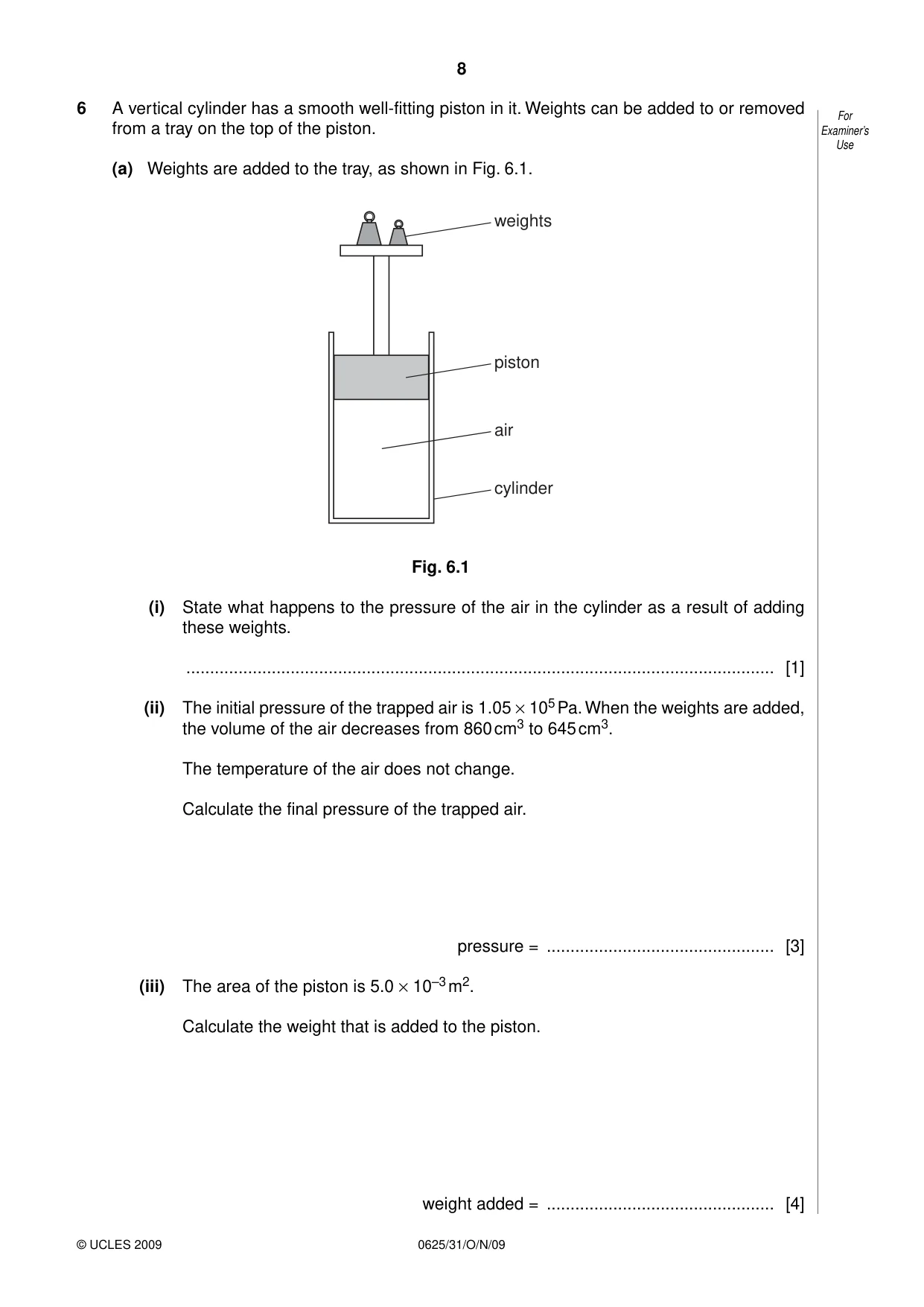 Cambridge IGCSE Physics 0625 2009 Oct/Nov Paper 3 · Variant 1 question paper, page 8 of 16