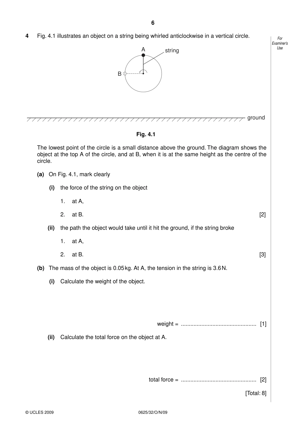 Cambridge IGCSE Physics 0625 2009 Oct/Nov Paper 3 · Variant 2 question paper, page 6 of 16
