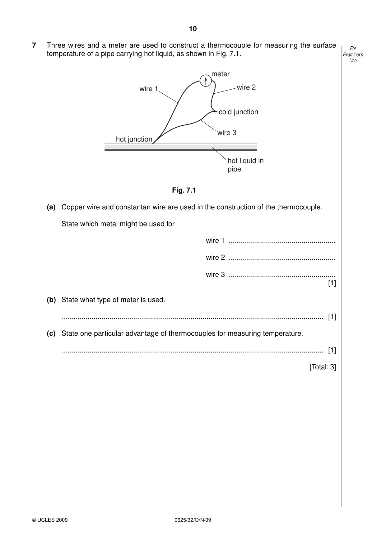 Cambridge IGCSE Physics 0625 2009 Oct/Nov Paper 3 · Variant 2 question paper, page 10 of 16