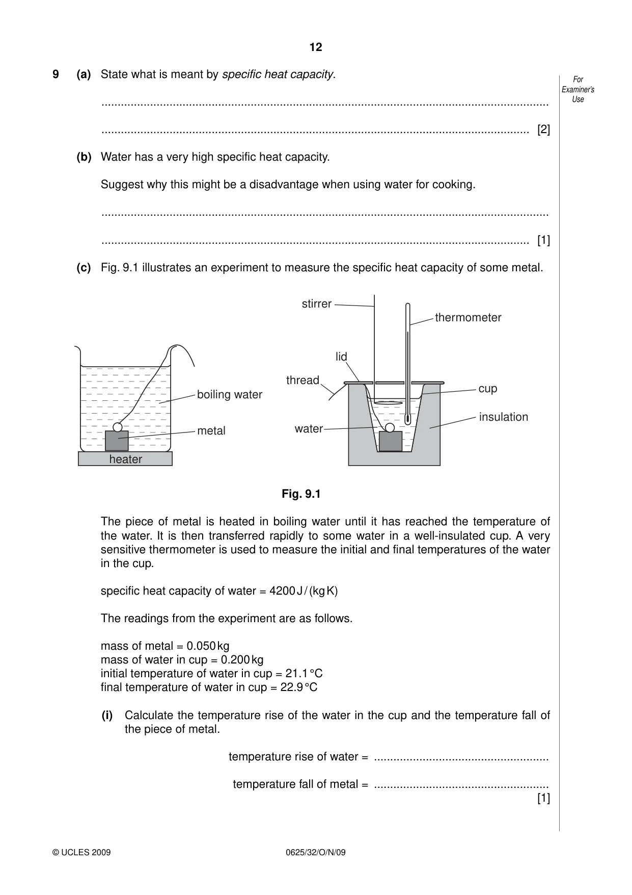 Cambridge IGCSE Physics 0625 2009 Oct/Nov Paper 3 · Variant 2 question paper, page 12 of 16