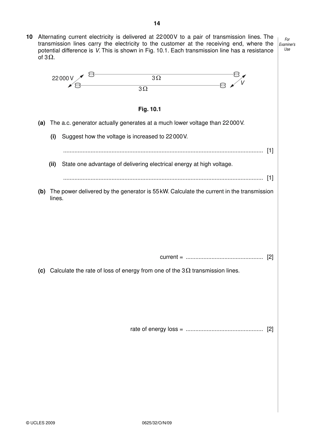 Cambridge IGCSE Physics 0625 2009 Oct/Nov Paper 3 · Variant 2 question paper, page 14 of 16