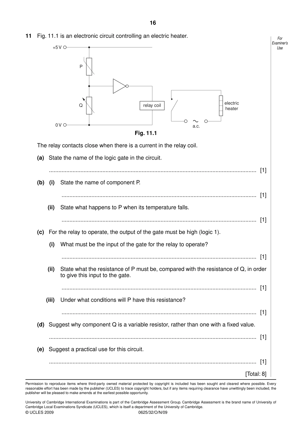 Cambridge IGCSE Physics 0625 2009 Oct/Nov Paper 3 · Variant 2 question paper, page 16 of 16