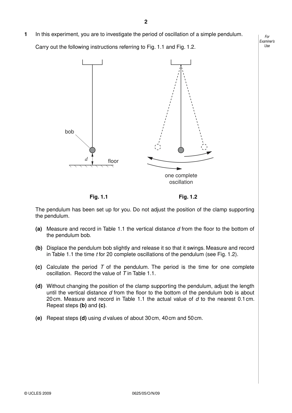 Cambridge IGCSE Physics 0625 2009 Oct/Nov Paper 5 · Variant 1 question paper, page 2 of 12