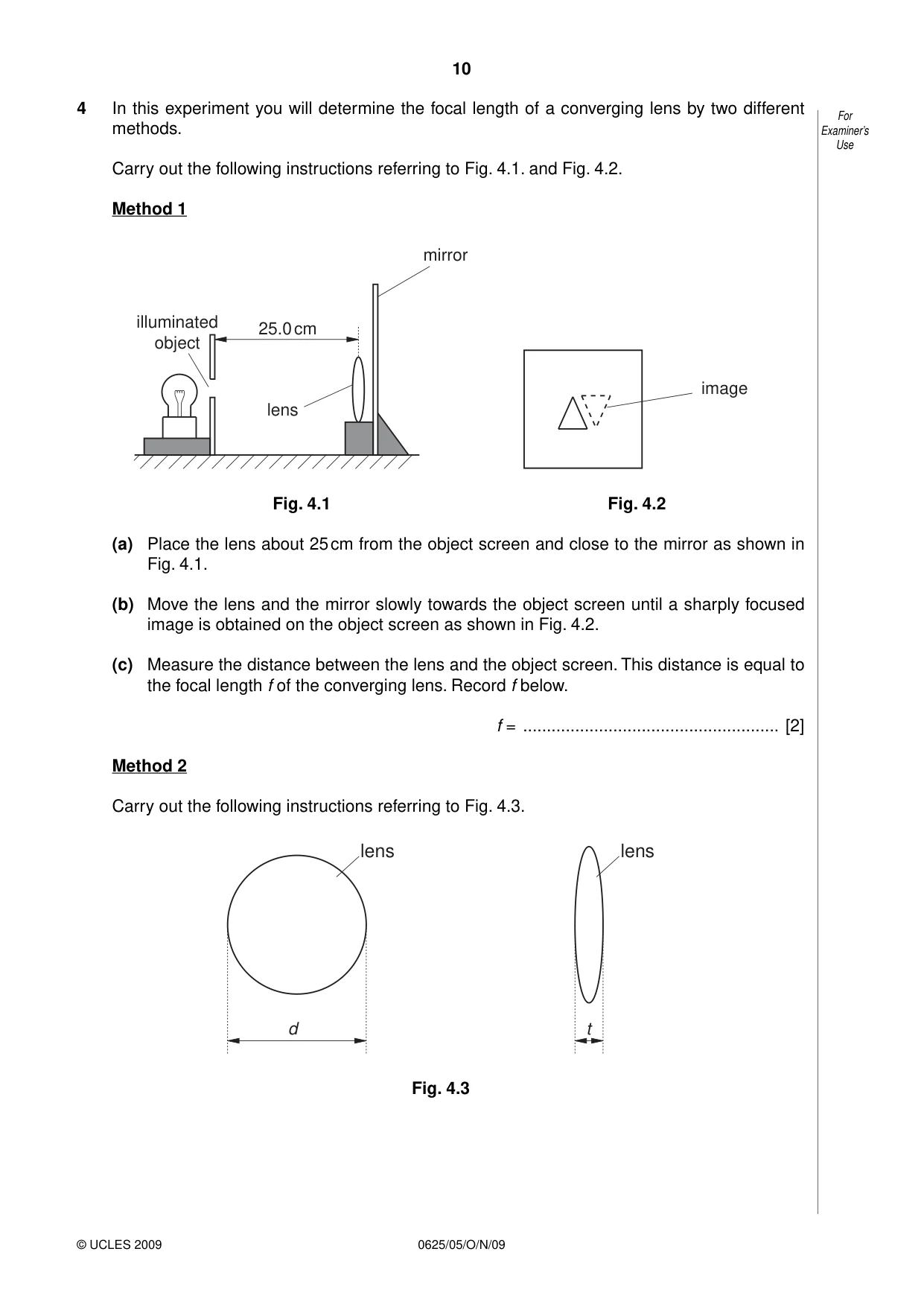 Cambridge IGCSE Physics 0625 2009 Oct/Nov Paper 5 · Variant 1 question paper, page 10 of 12