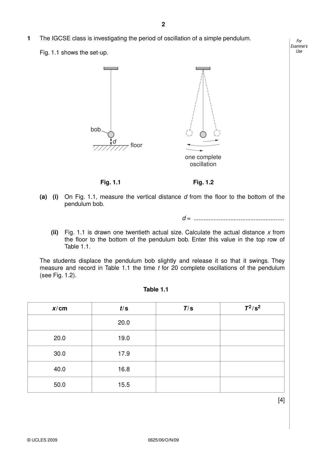 Cambridge IGCSE Physics 0625 2009 Oct/Nov Paper 6 · Variant 1 question paper, page 2 of 16