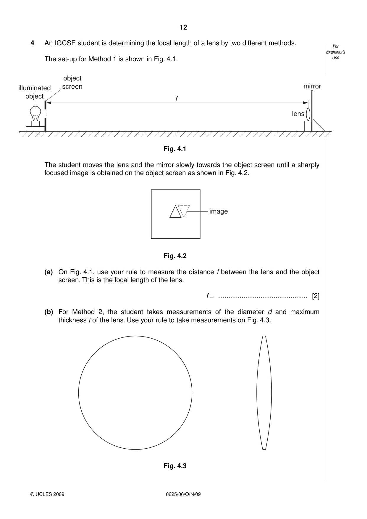 Cambridge IGCSE Physics 0625 2009 Oct/Nov Paper 6 · Variant 1 question paper, page 12 of 16