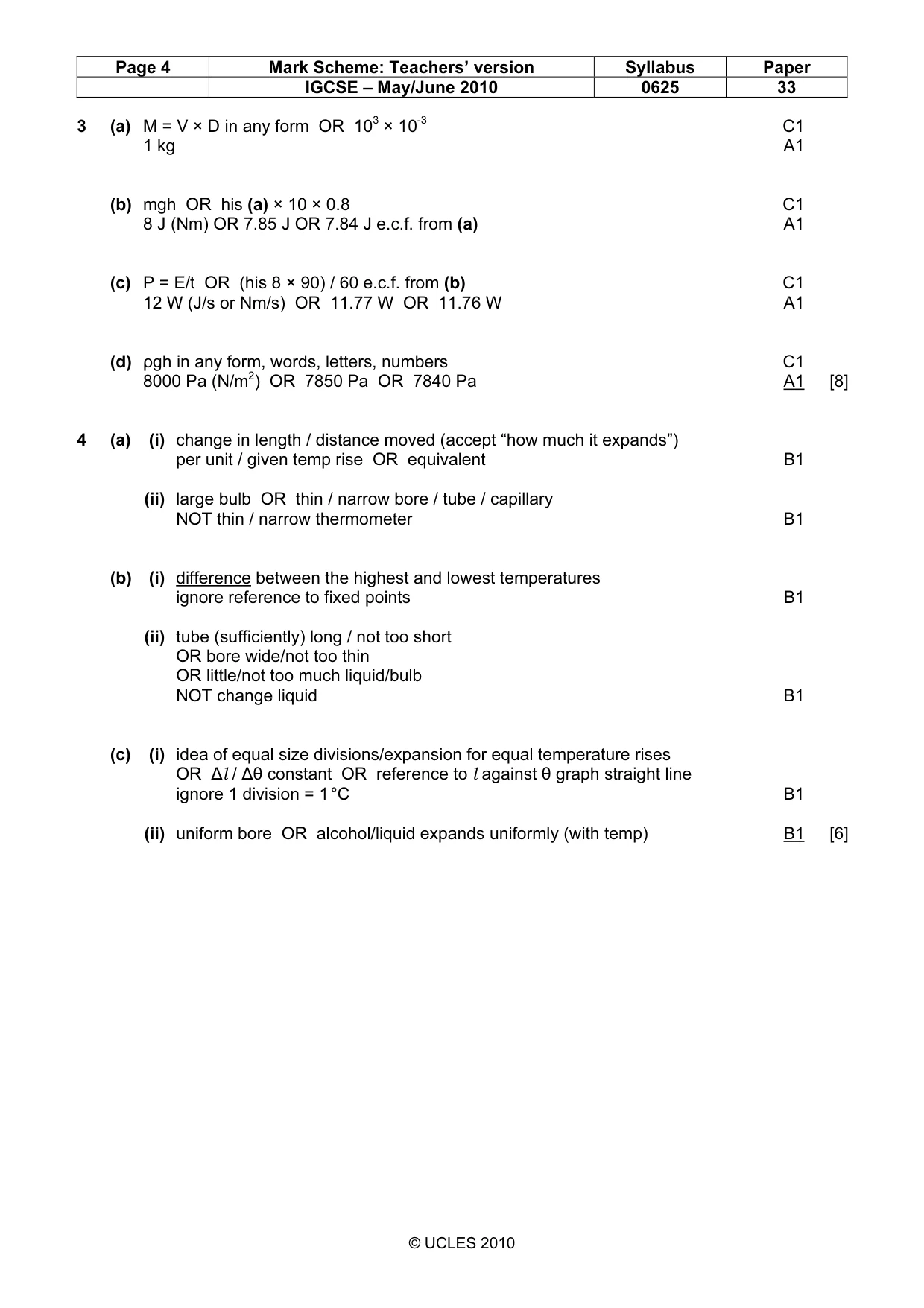 Mark scheme, page 4 of 7