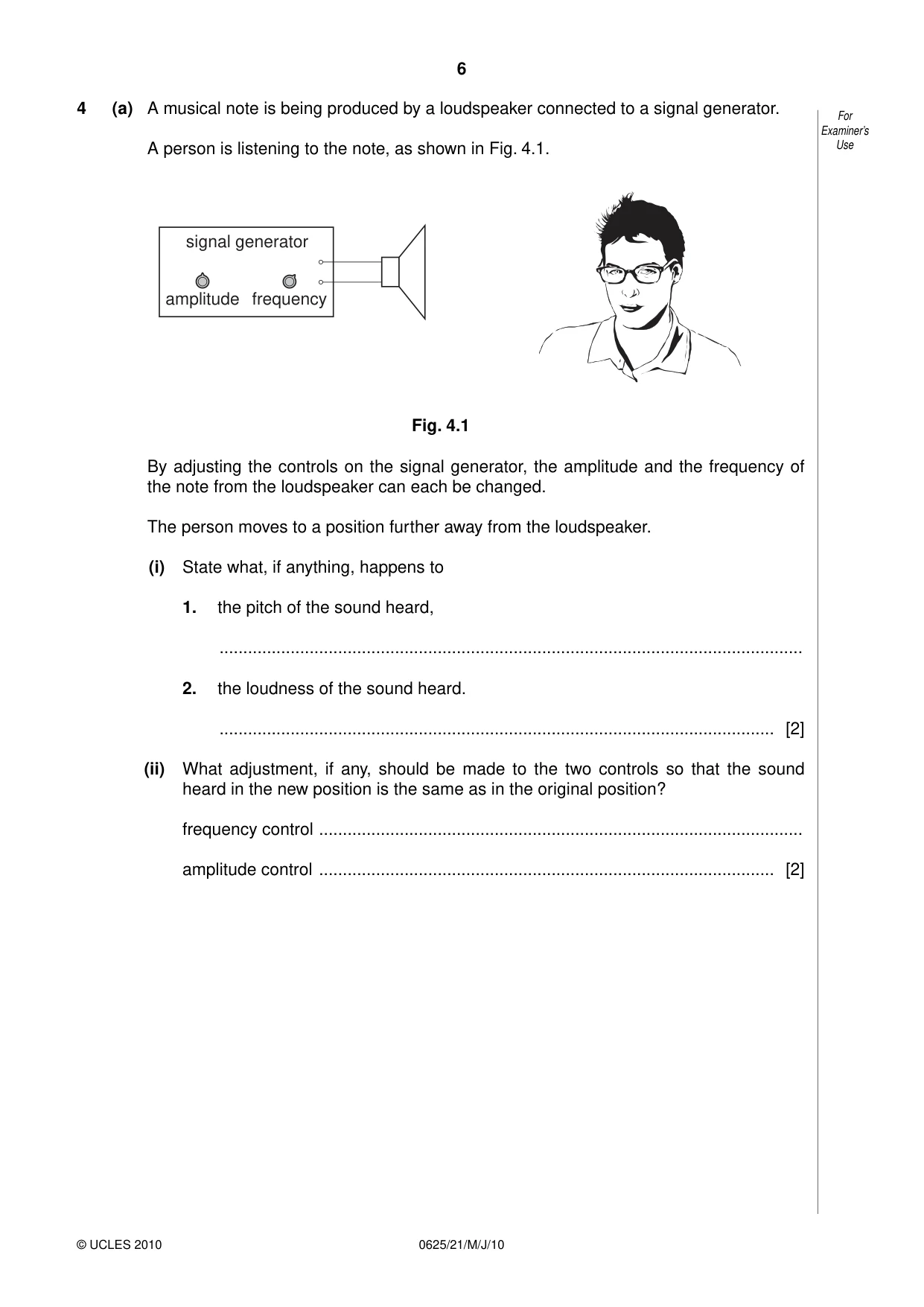 Cambridge IGCSE Physics 0625 2010 May/June Paper 2 · Variant 1 question paper, page 6 of 20