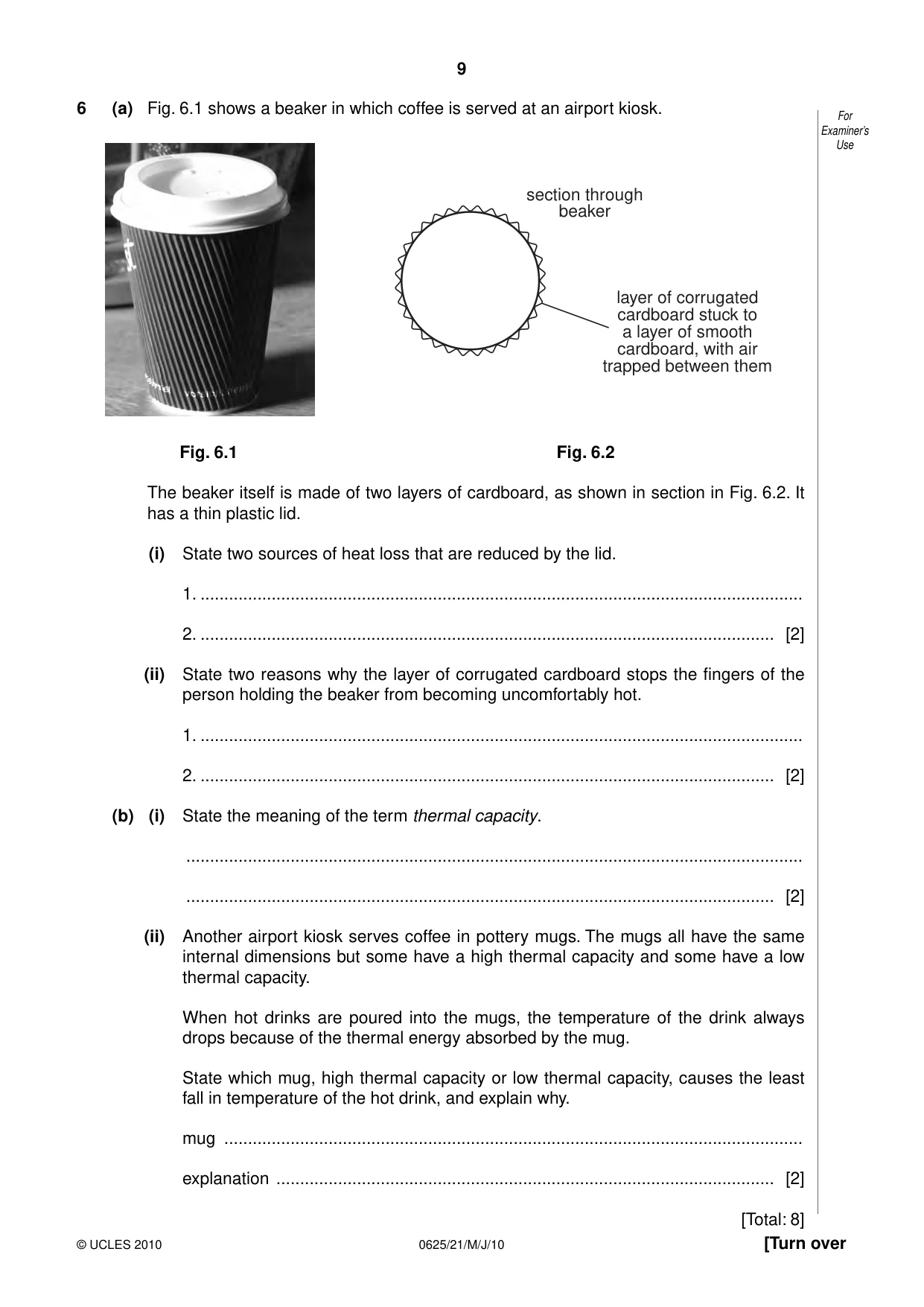 Cambridge IGCSE Physics 0625 2010 May/June Paper 2 · Variant 1 question paper, page 9 of 20
