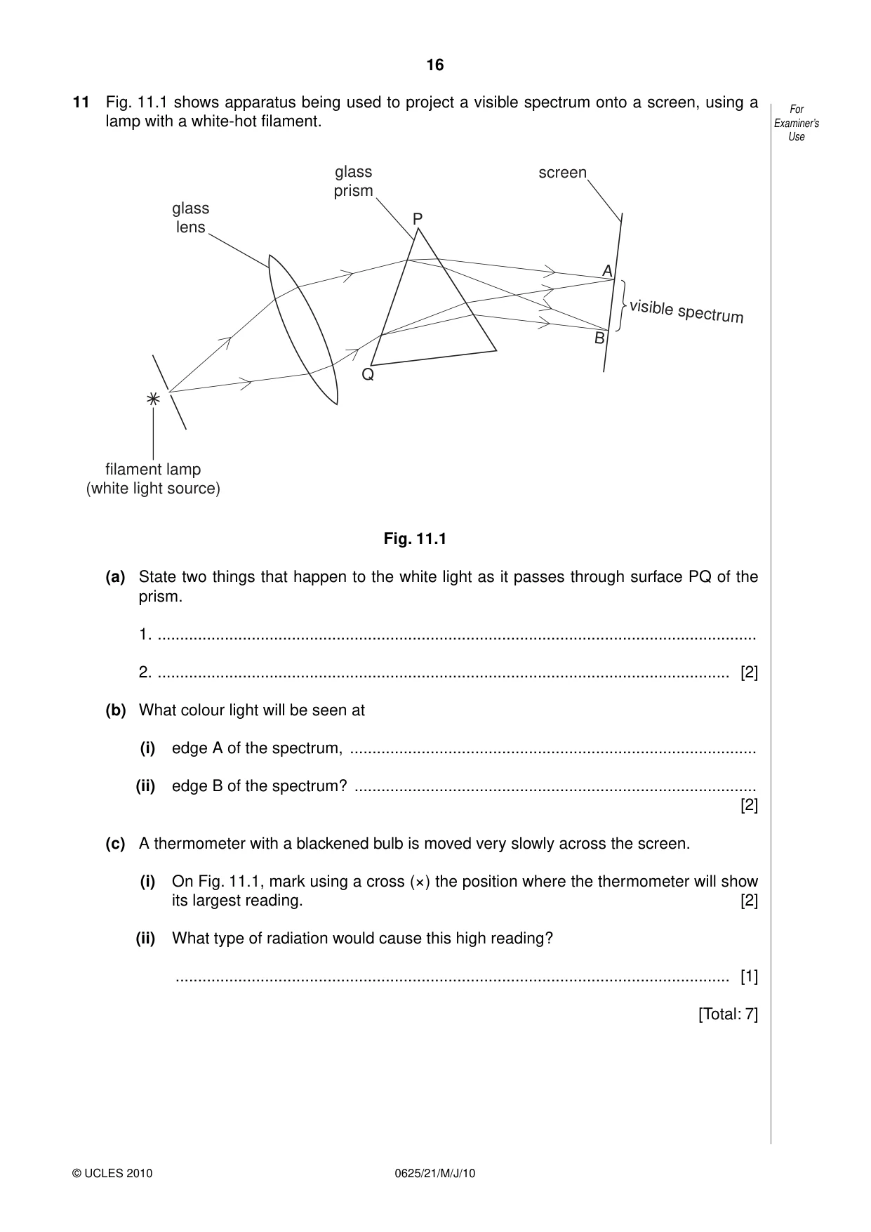 Cambridge IGCSE Physics 0625 2010 May/June Paper 2 · Variant 1 question paper, page 16 of 20