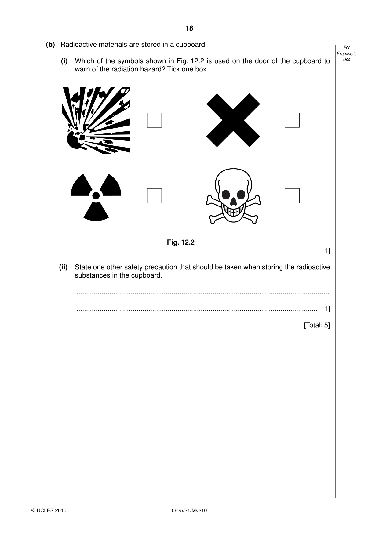 Cambridge IGCSE Physics 0625 2010 May/June Paper 2 · Variant 1 question paper, page 18 of 20