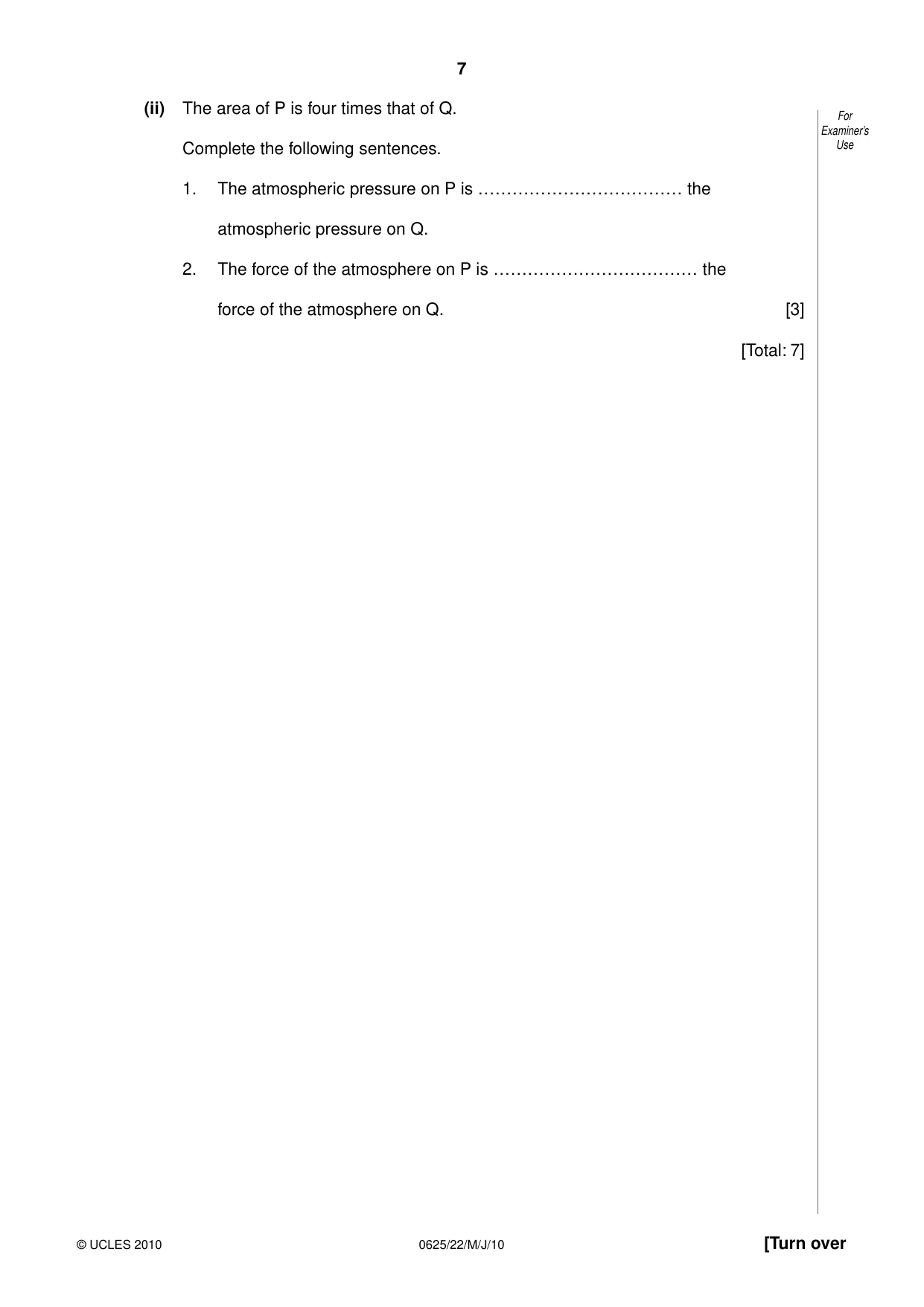 Cambridge IGCSE Physics 0625 2010 May/June Paper 2 · Variant 2 question paper, page 7 of 24