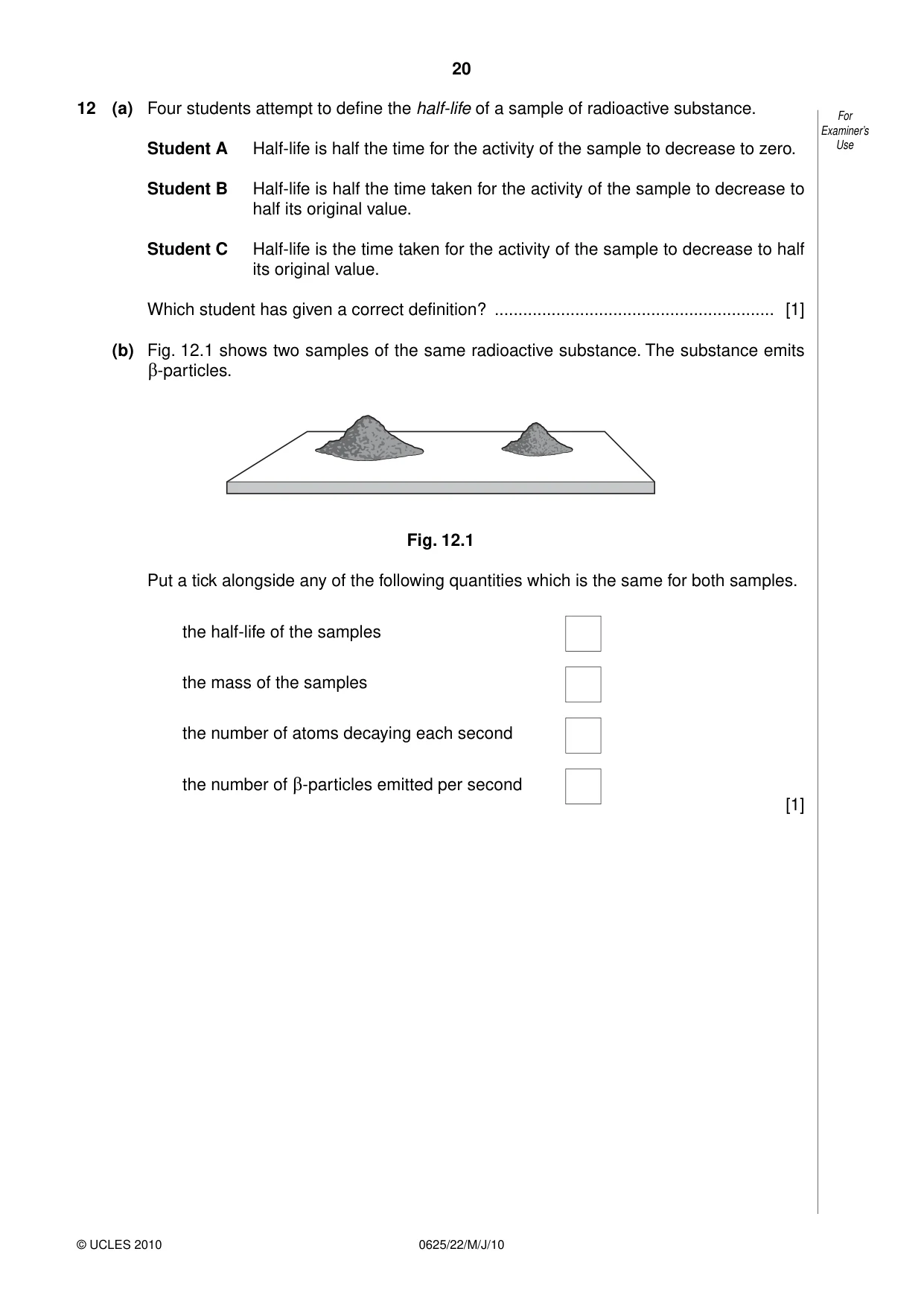 Cambridge IGCSE Physics 0625 2010 May/June Paper 2 · Variant 2 question paper, page 20 of 24