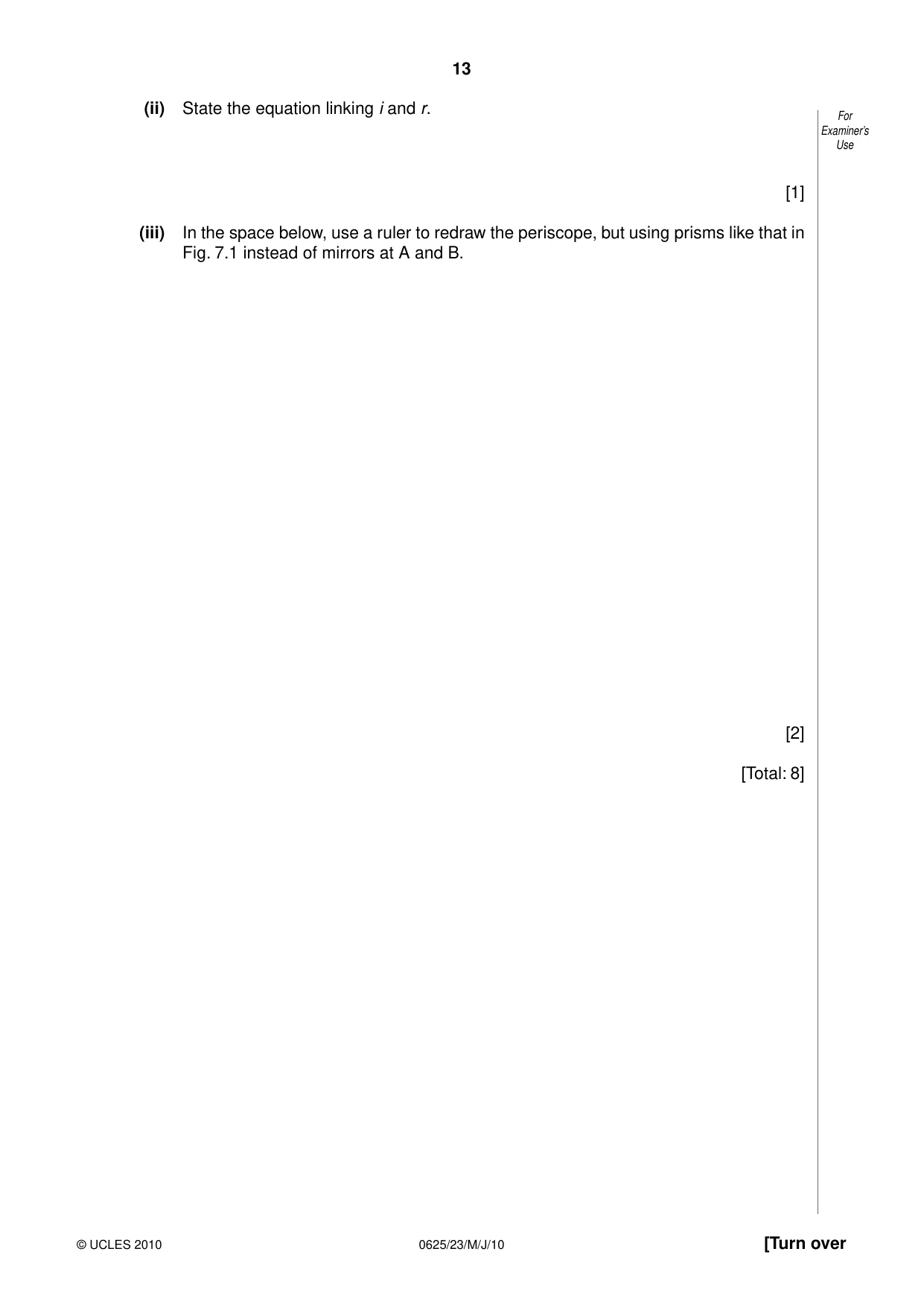 Cambridge IGCSE Physics 0625 2010 May/June Paper 2 · Variant 3 question paper, page 13 of 24