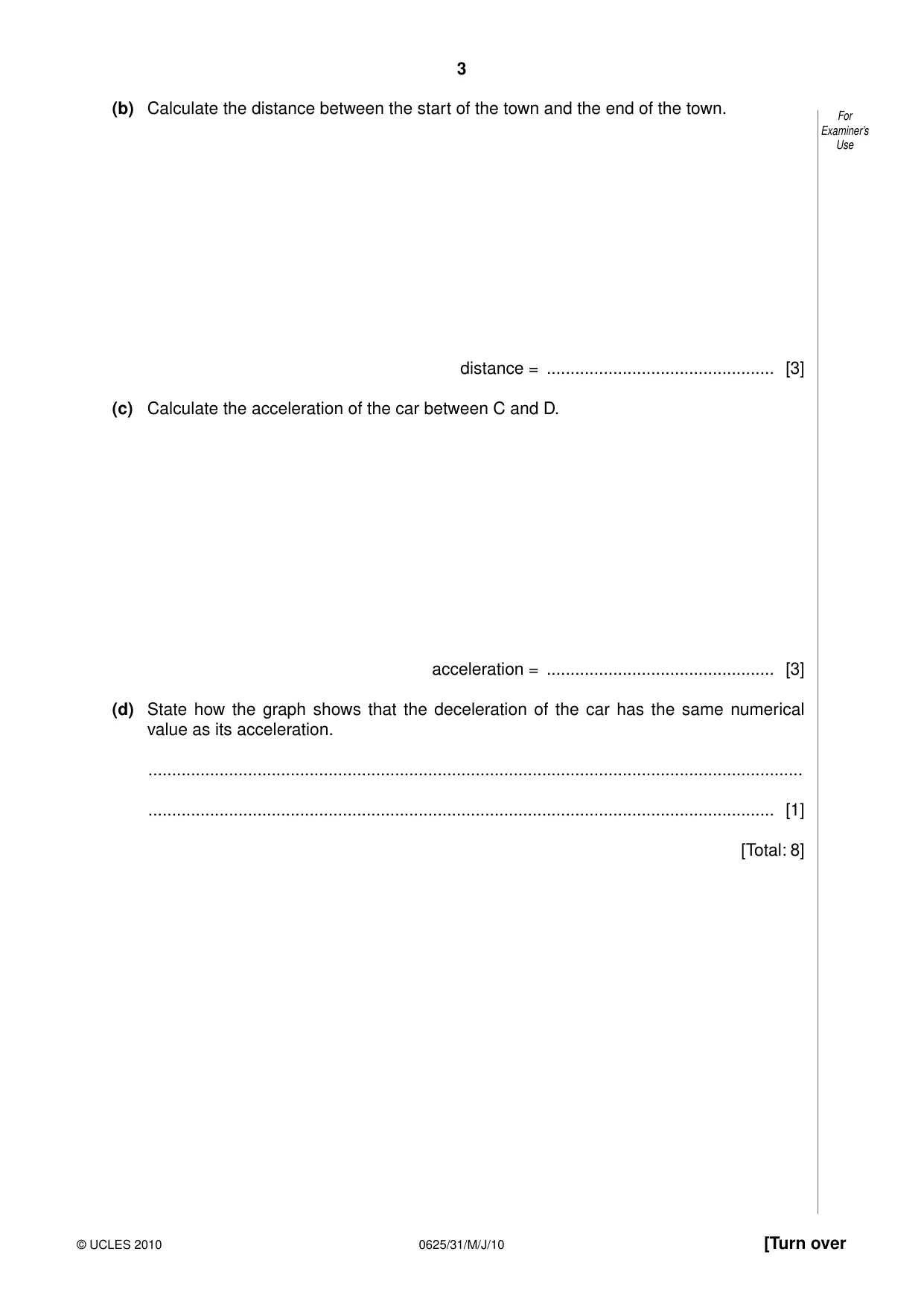 Cambridge IGCSE Physics 0625 2010 May/June Paper 3 · Variant 1 question paper, page 3 of 20