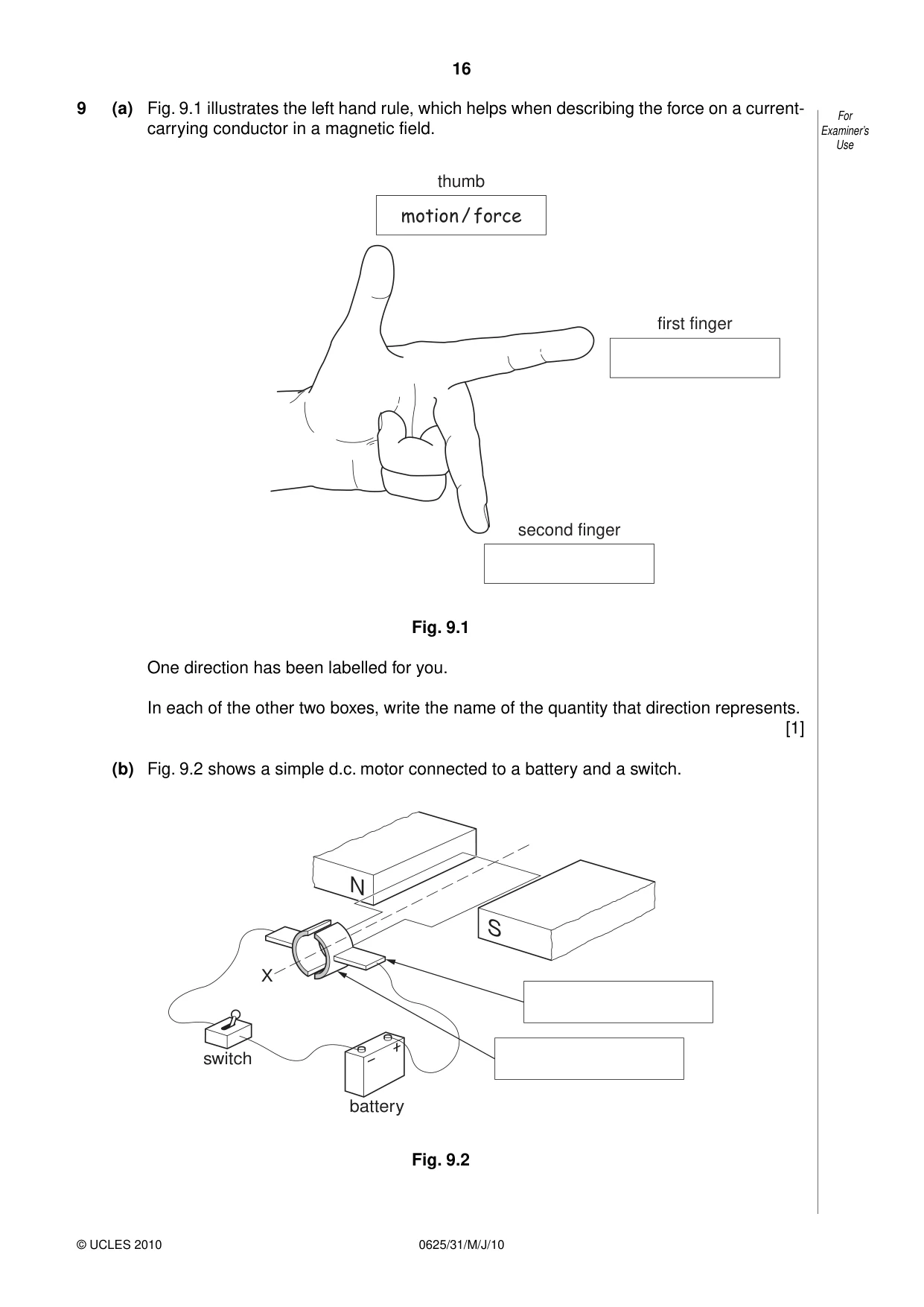 Cambridge IGCSE Physics 0625 2010 May/June Paper 3 · Variant 1 question paper, page 16 of 20