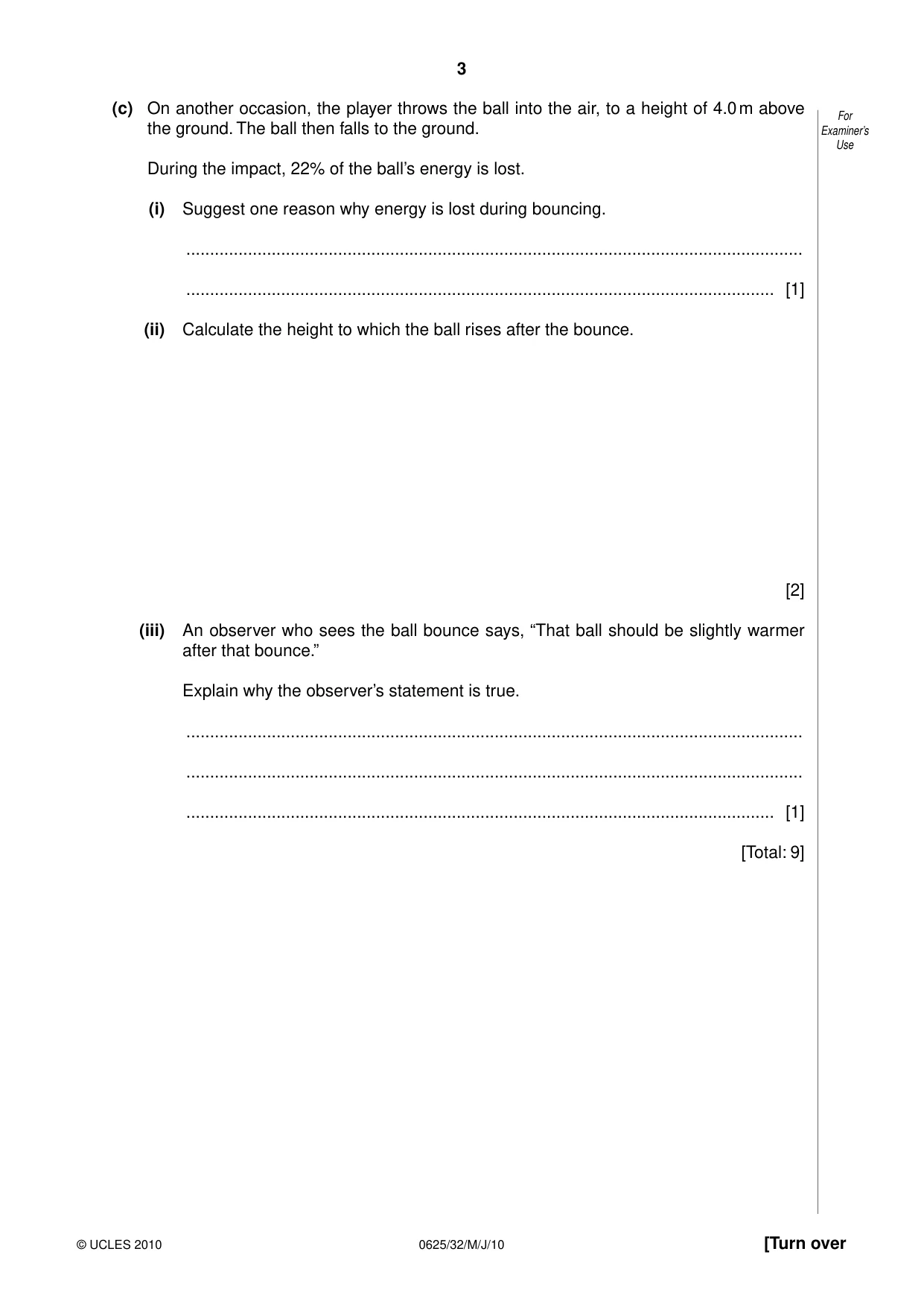 Cambridge IGCSE Physics 0625 2010 May/June Paper 3 · Variant 2 question paper, page 3 of 20