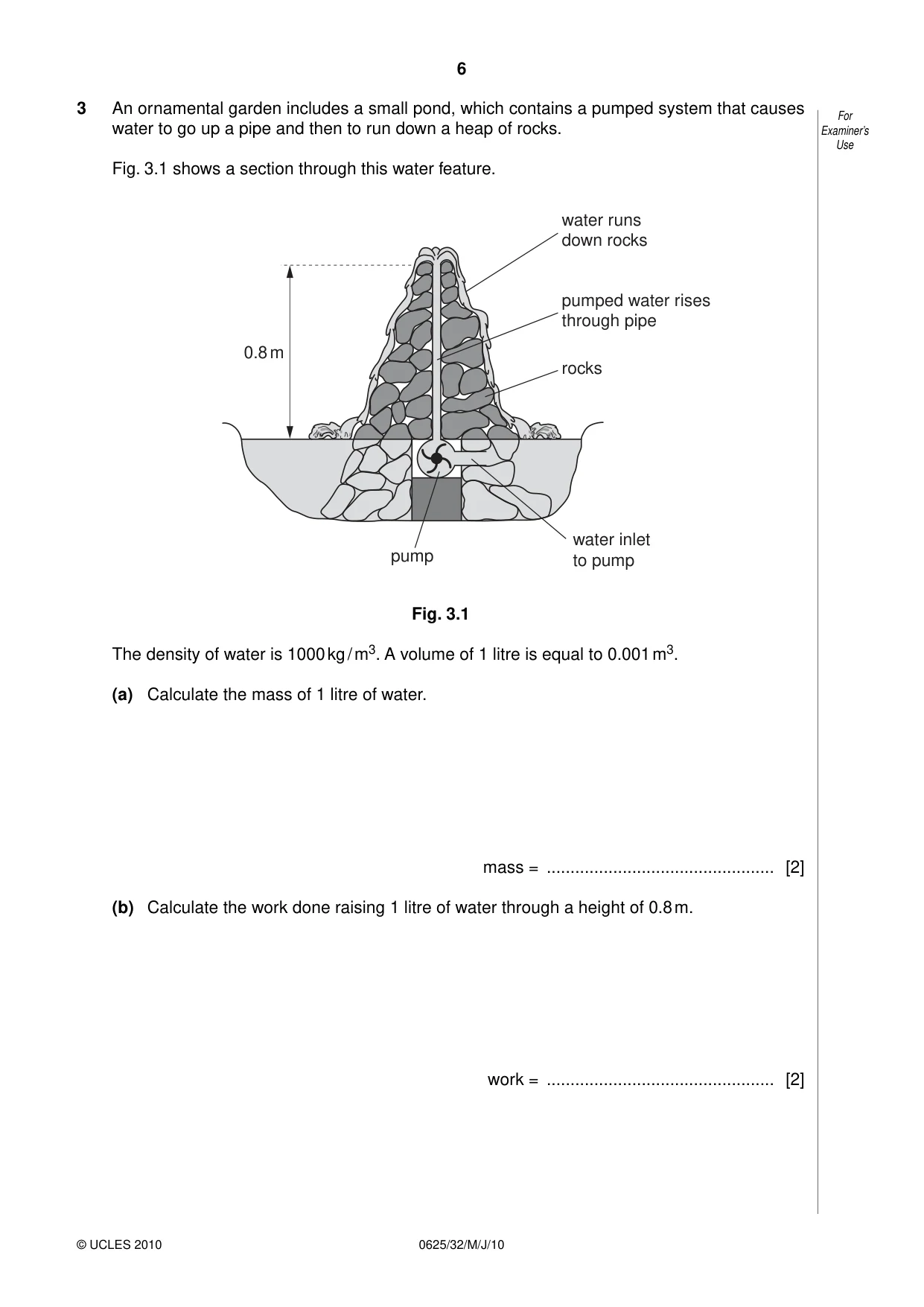 Cambridge IGCSE Physics 0625 2010 May/June Paper 3 · Variant 2 question paper, page 6 of 20