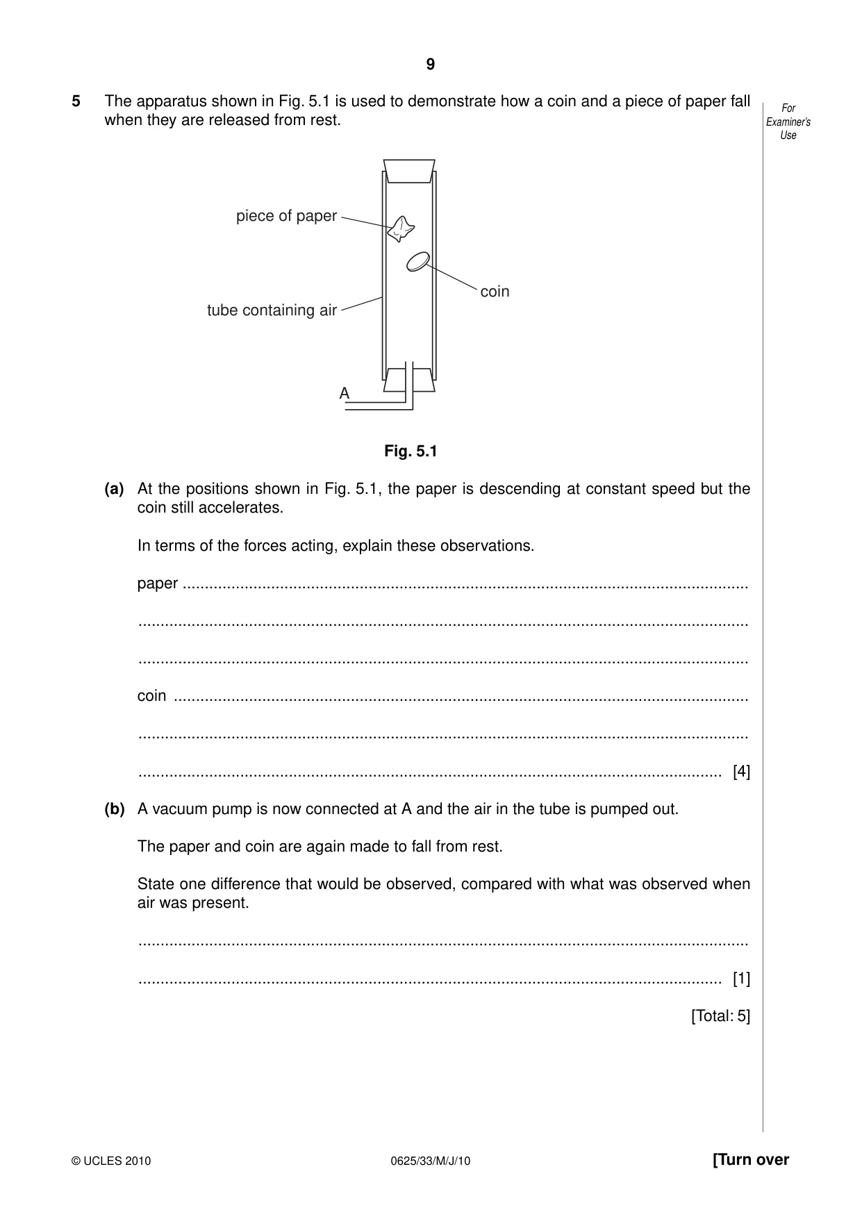 Cambridge IGCSE Physics 0625 2010 May/June Paper 3 · Variant 3 question paper, page 9 of 20