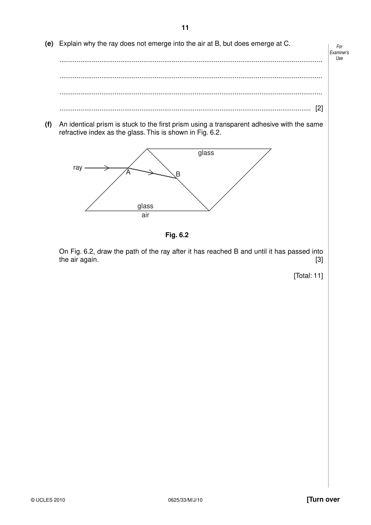 Cambridge IGCSE Physics 0625 2010 May/June Paper 3 · Variant 3 question paper, page 11 of 20