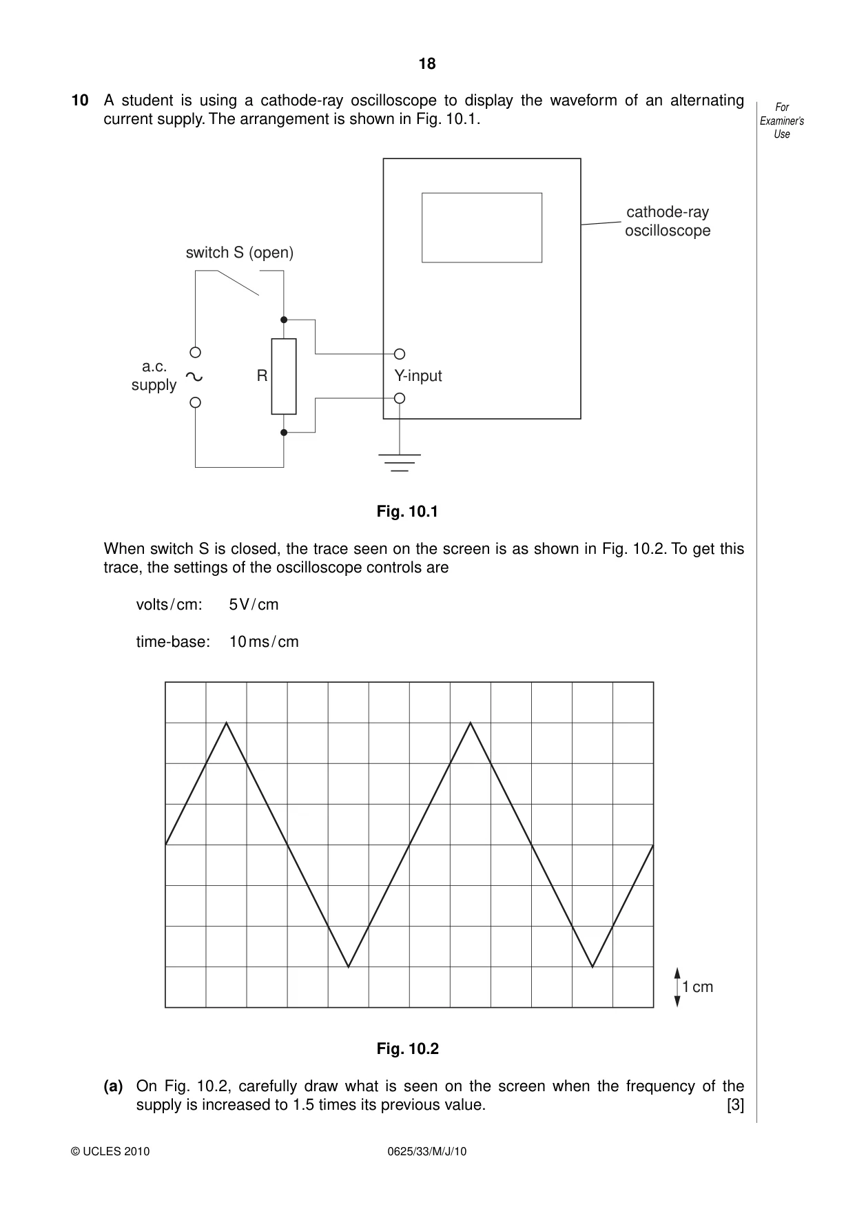 Cambridge IGCSE Physics 0625 2010 May/June Paper 3 · Variant 3 question paper, page 18 of 20