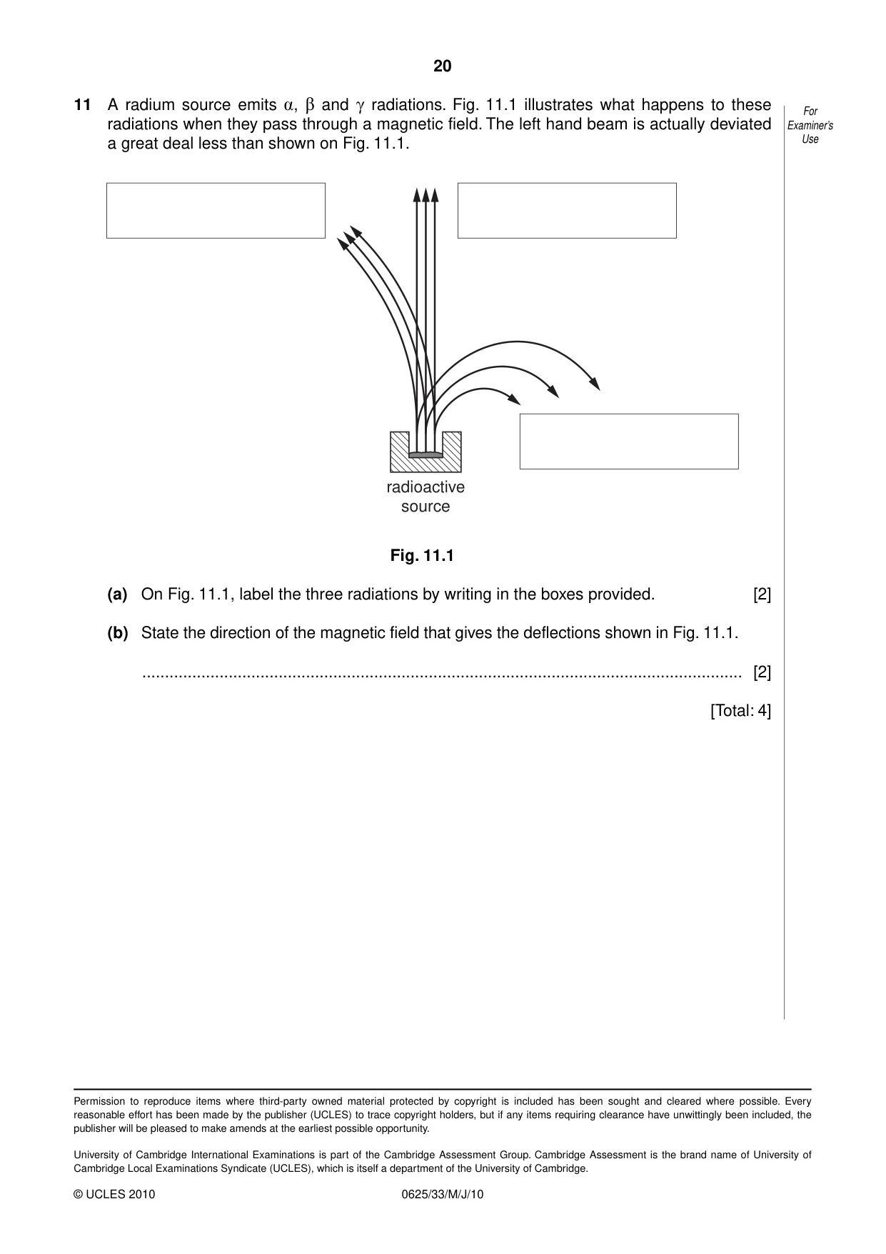 Cambridge IGCSE Physics 0625 2010 May/June Paper 3 · Variant 3 question paper, page 20 of 20
