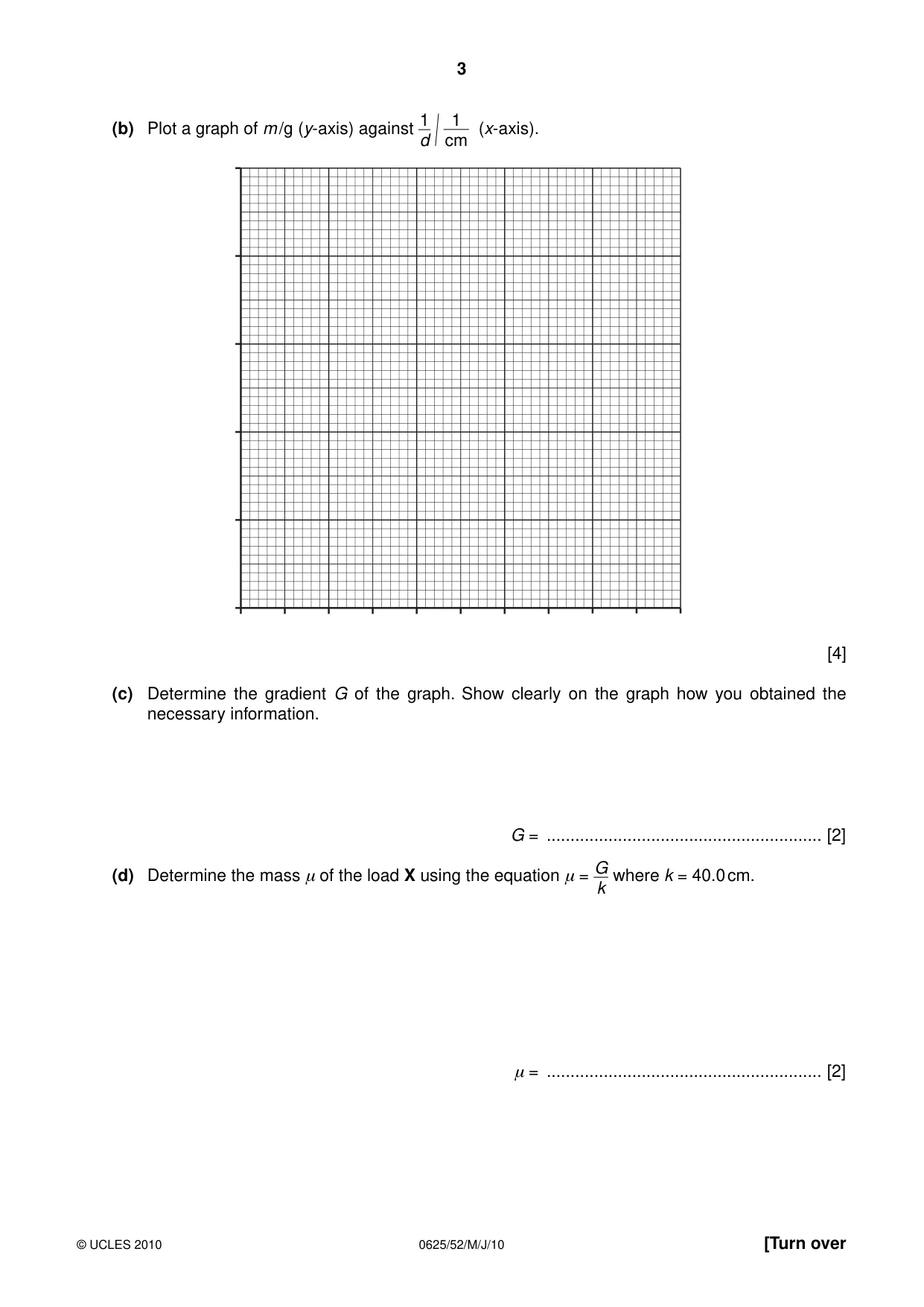 Cambridge IGCSE Physics 0625 2010 May/June Paper 5 · Variant 2 question paper, page 3 of 12