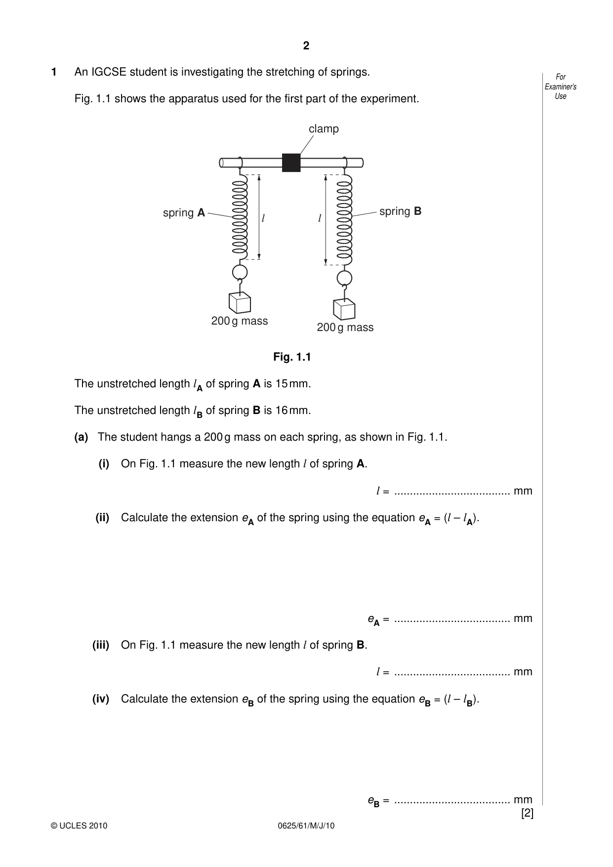 Cambridge IGCSE Physics 0625 2010 May/June Paper 6 · Variant 1 question paper, page 2 of 12