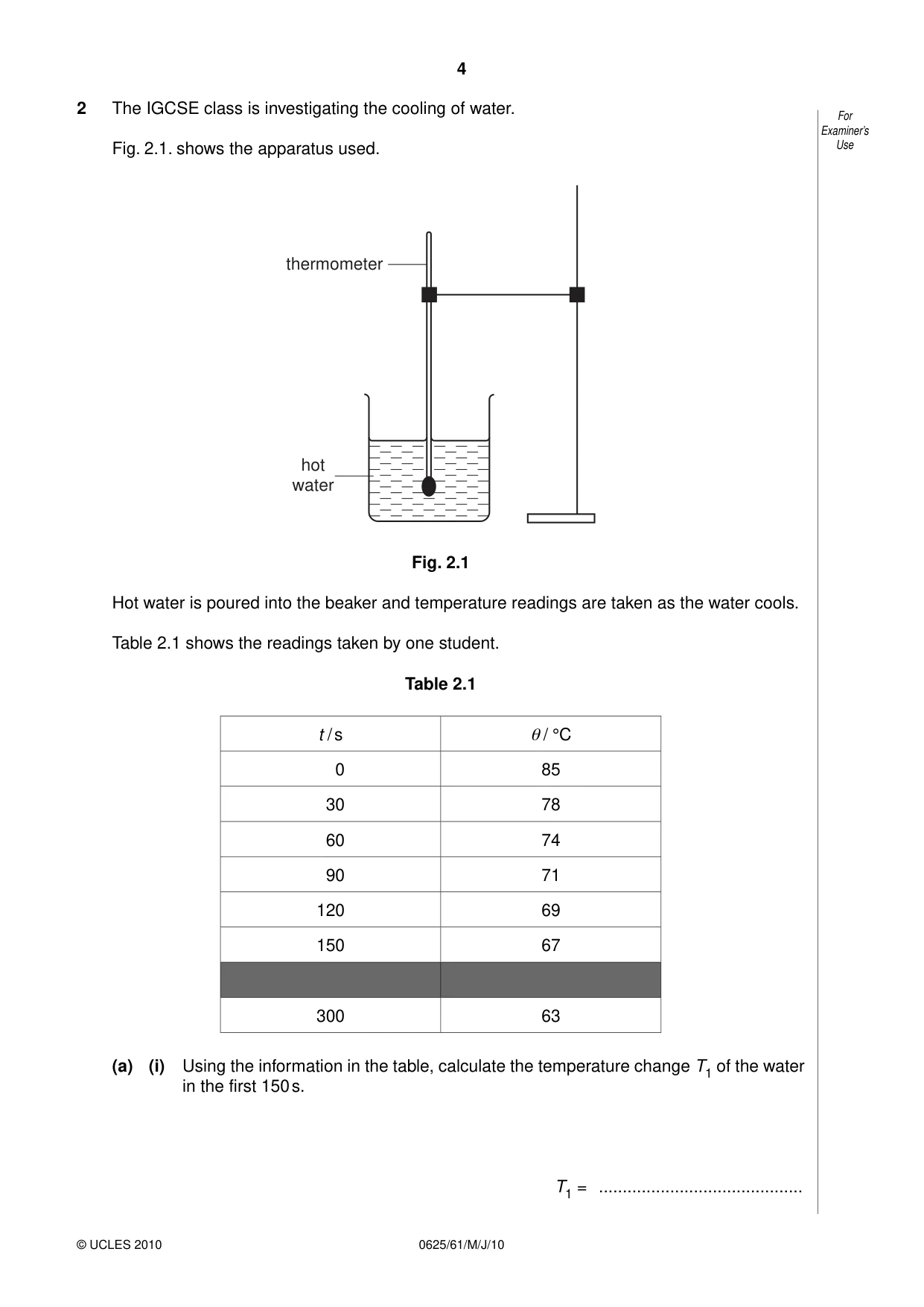 Cambridge IGCSE Physics 0625 2010 May/June Paper 6 · Variant 1 question paper, page 4 of 12
