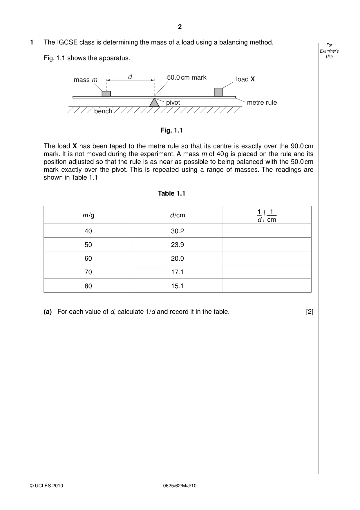 Cambridge IGCSE Physics 0625 2010 May/June Paper 6 · Variant 2 question paper, page 2 of 12