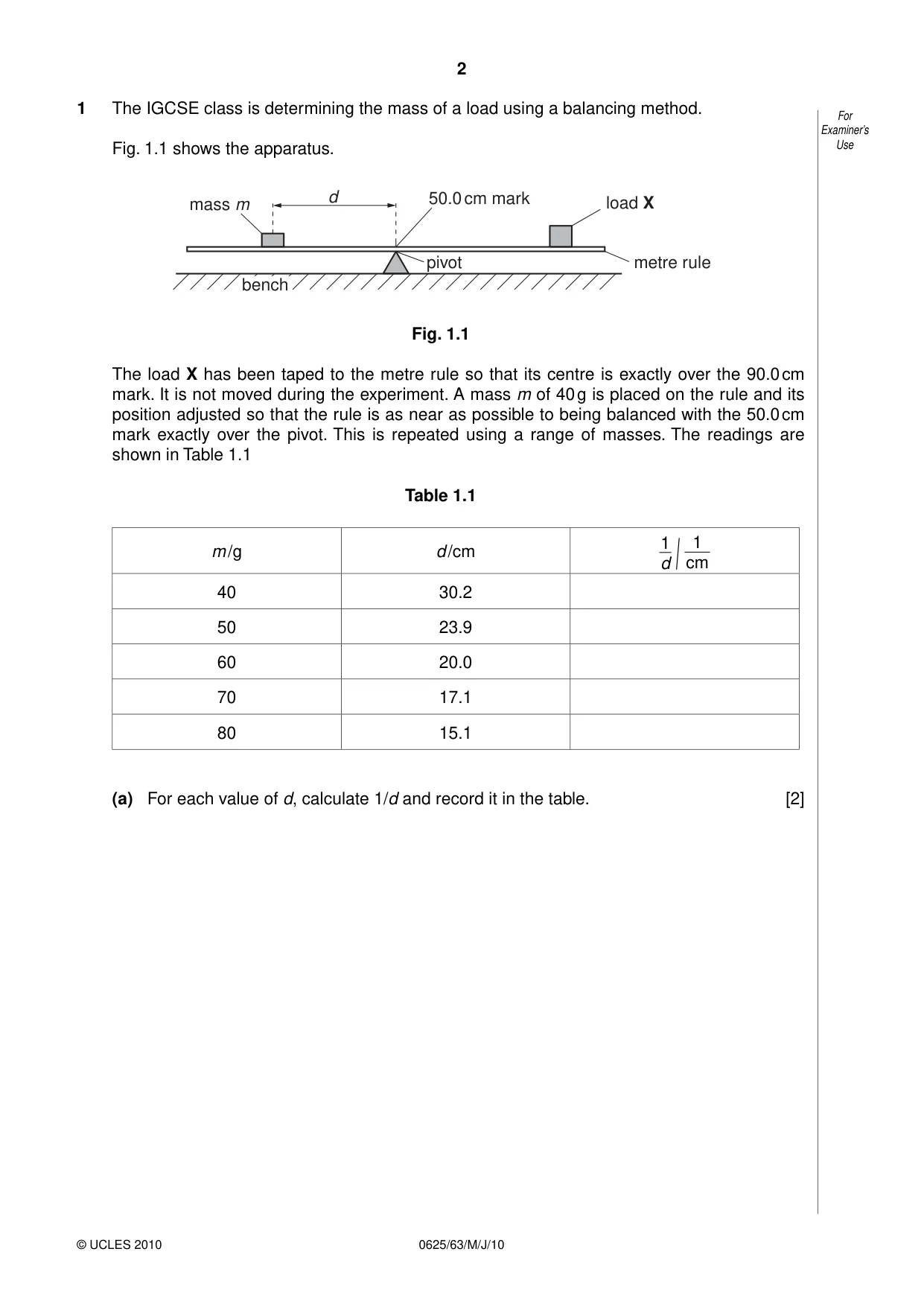 Cambridge IGCSE Physics 0625 2010 May/June Paper 6 · Variant 3 question paper, page 2 of 12