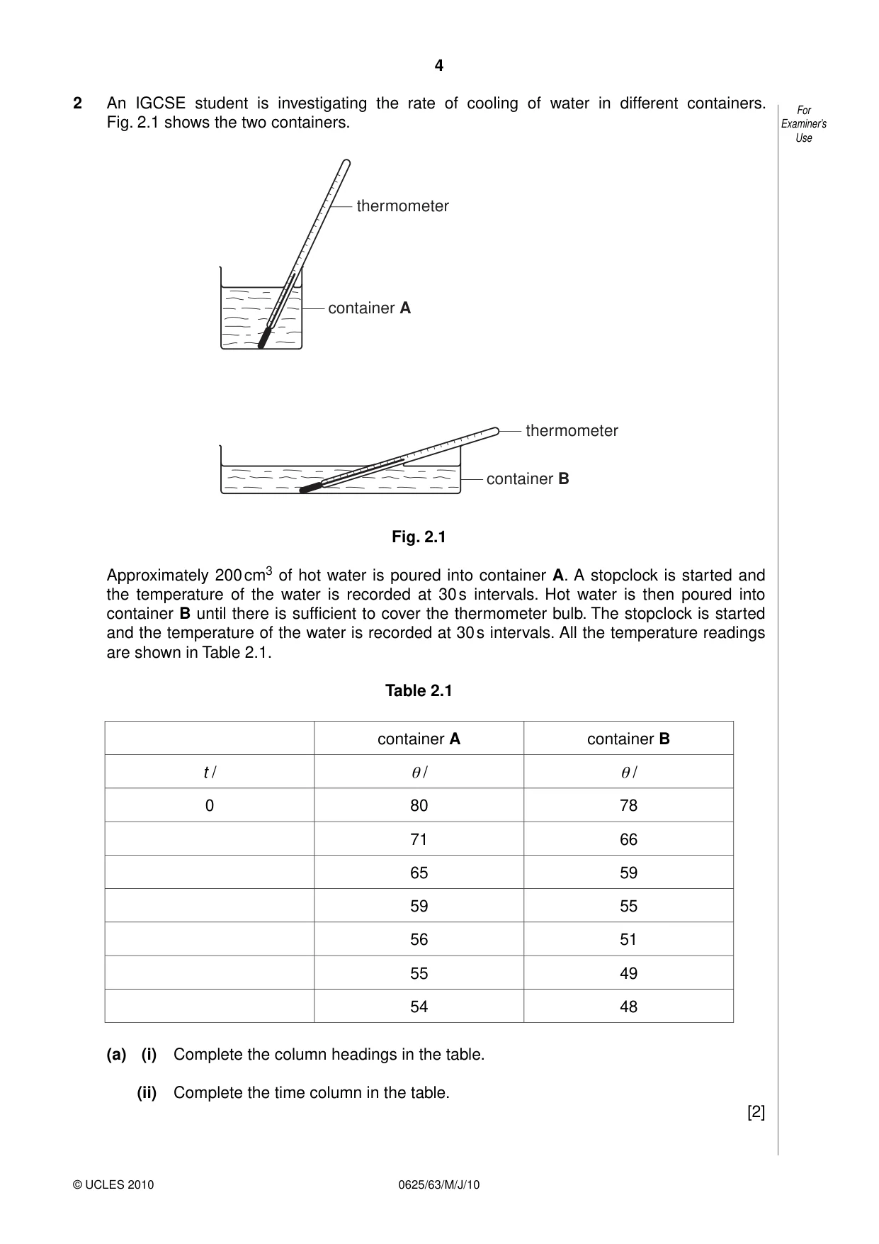 Cambridge IGCSE Physics 0625 2010 May/June Paper 6 · Variant 3 question paper, page 4 of 12