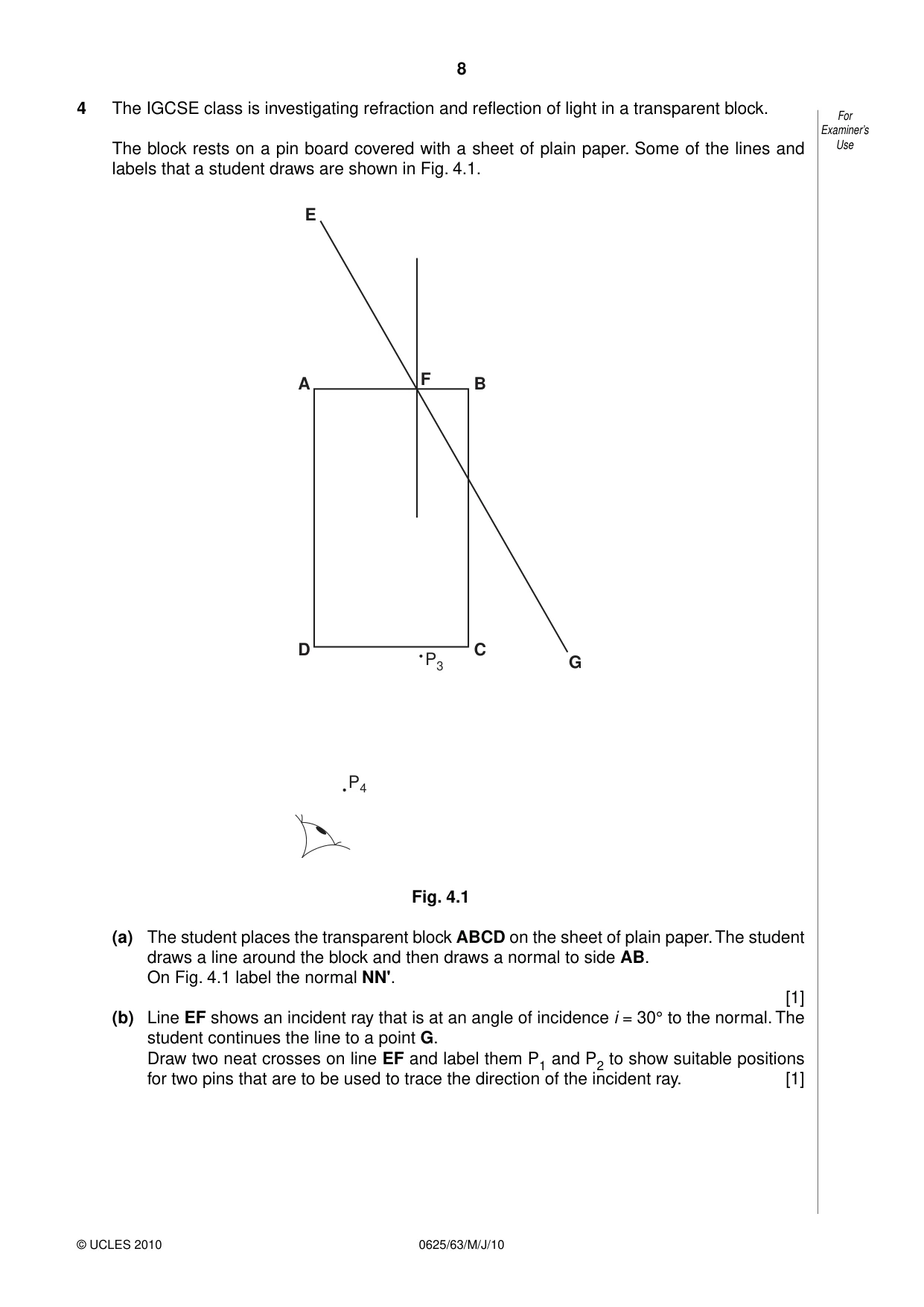 Cambridge IGCSE Physics 0625 2010 May/June Paper 6 · Variant 3 question paper, page 8 of 12
