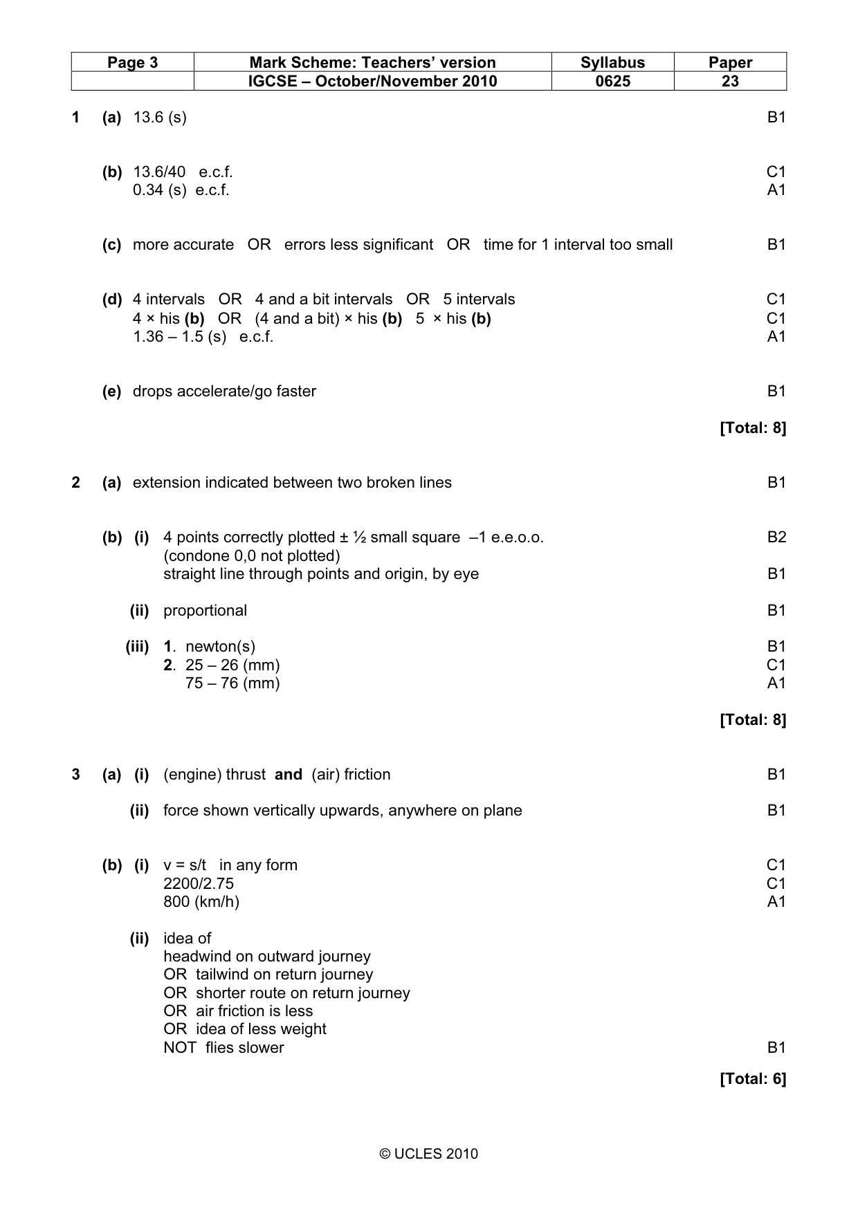 Mark scheme, page 3 of 6