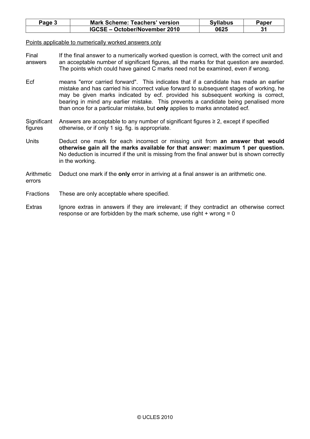 Mark scheme, page 3 of 7