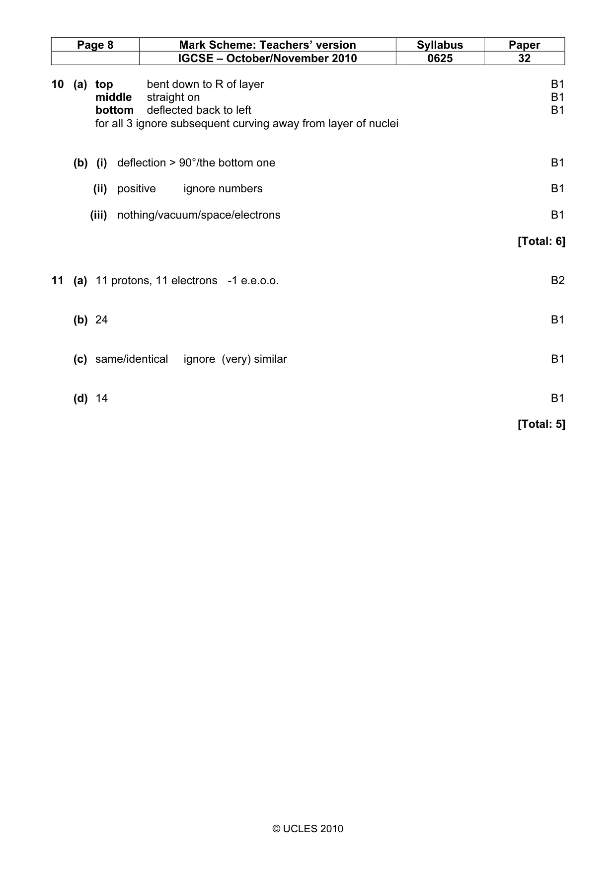 Mark scheme, page 8 of 8