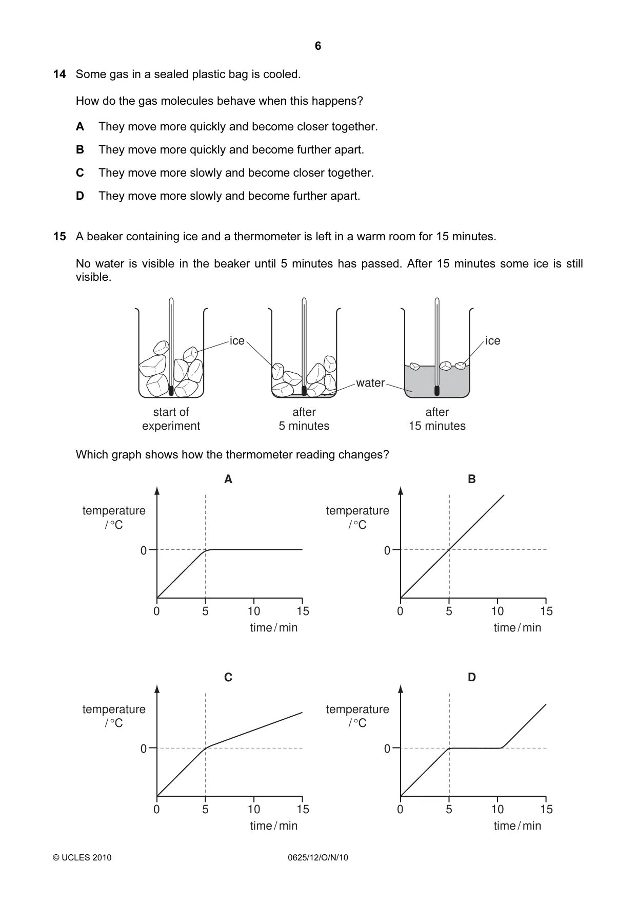 Cambridge IGCSE Physics 0625 2010 Oct/Nov Paper 1 · Variant 2 question paper, page 6 of 20
