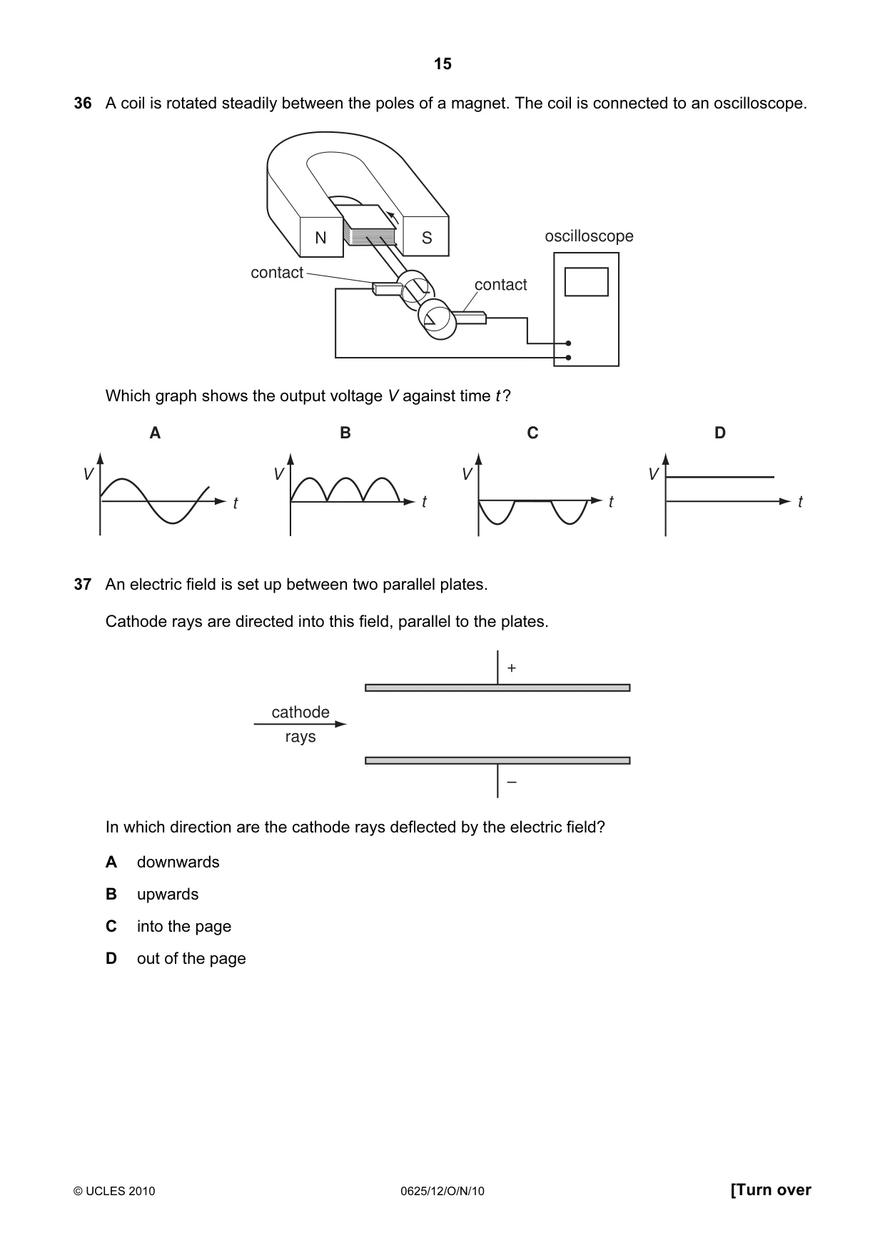 Cambridge IGCSE Physics 0625 2010 Oct/Nov Paper 1 · Variant 2 question paper, page 15 of 20