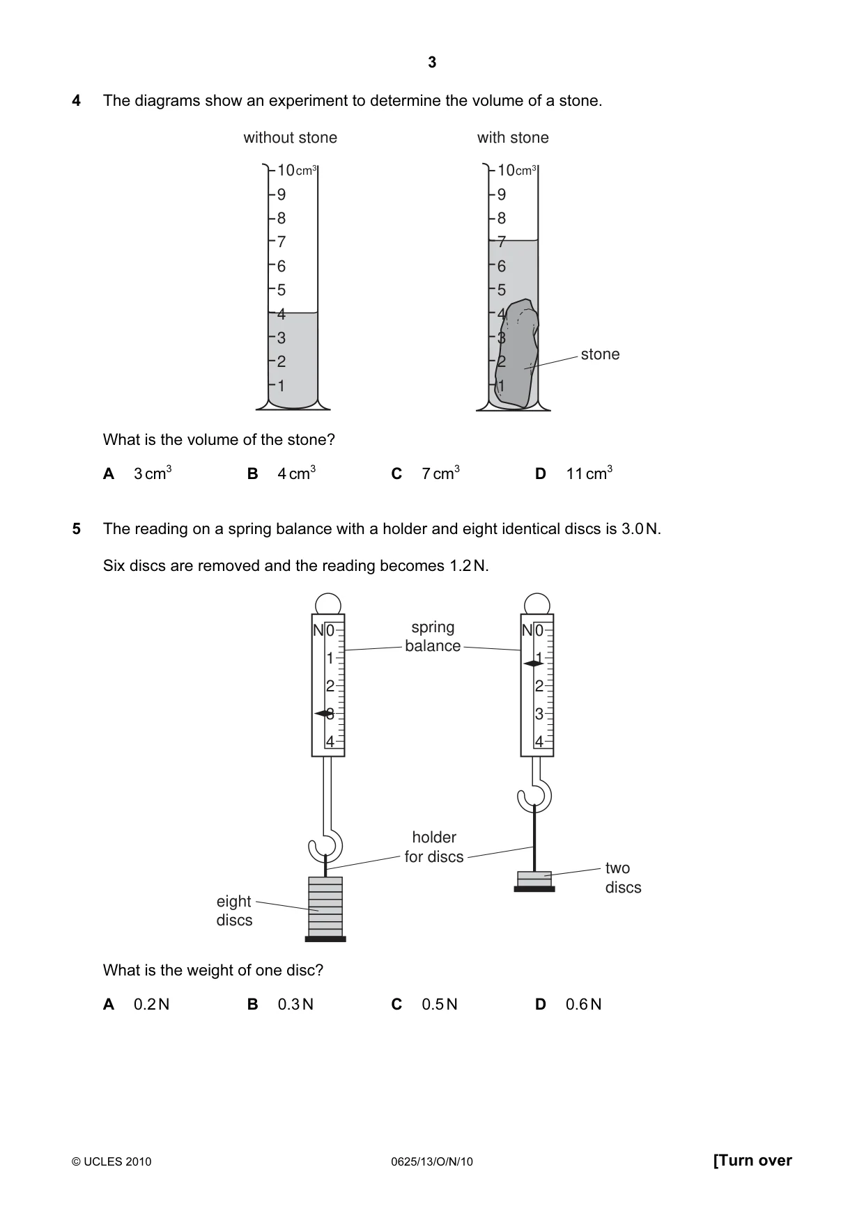Cambridge IGCSE Physics 0625 2010 Oct/Nov Paper 1 · Variant 3 question paper, page 3 of 20