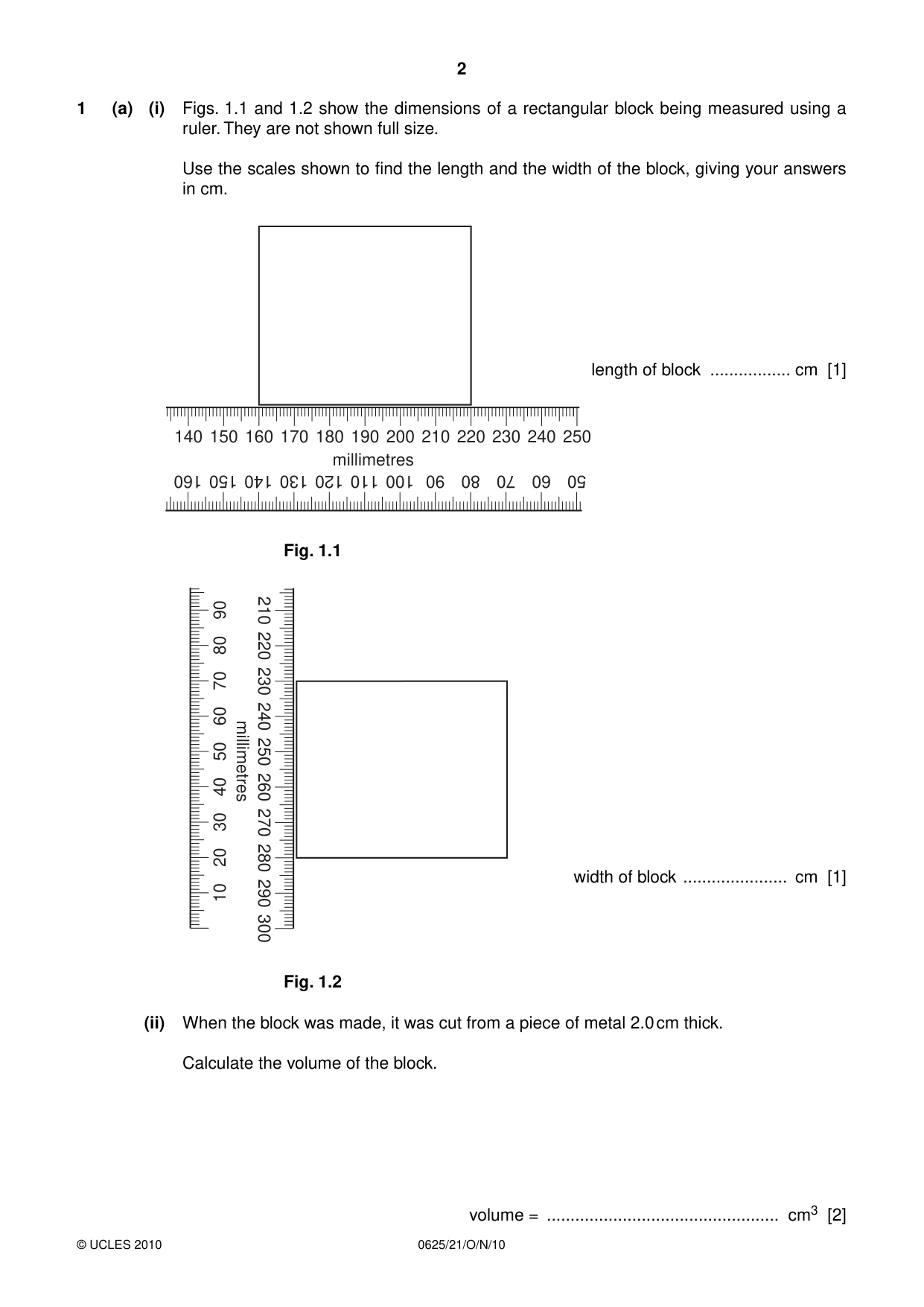 Cambridge IGCSE Physics 0625 2010 Oct/Nov Paper 2 · Variant 1 question paper, page 2 of 20