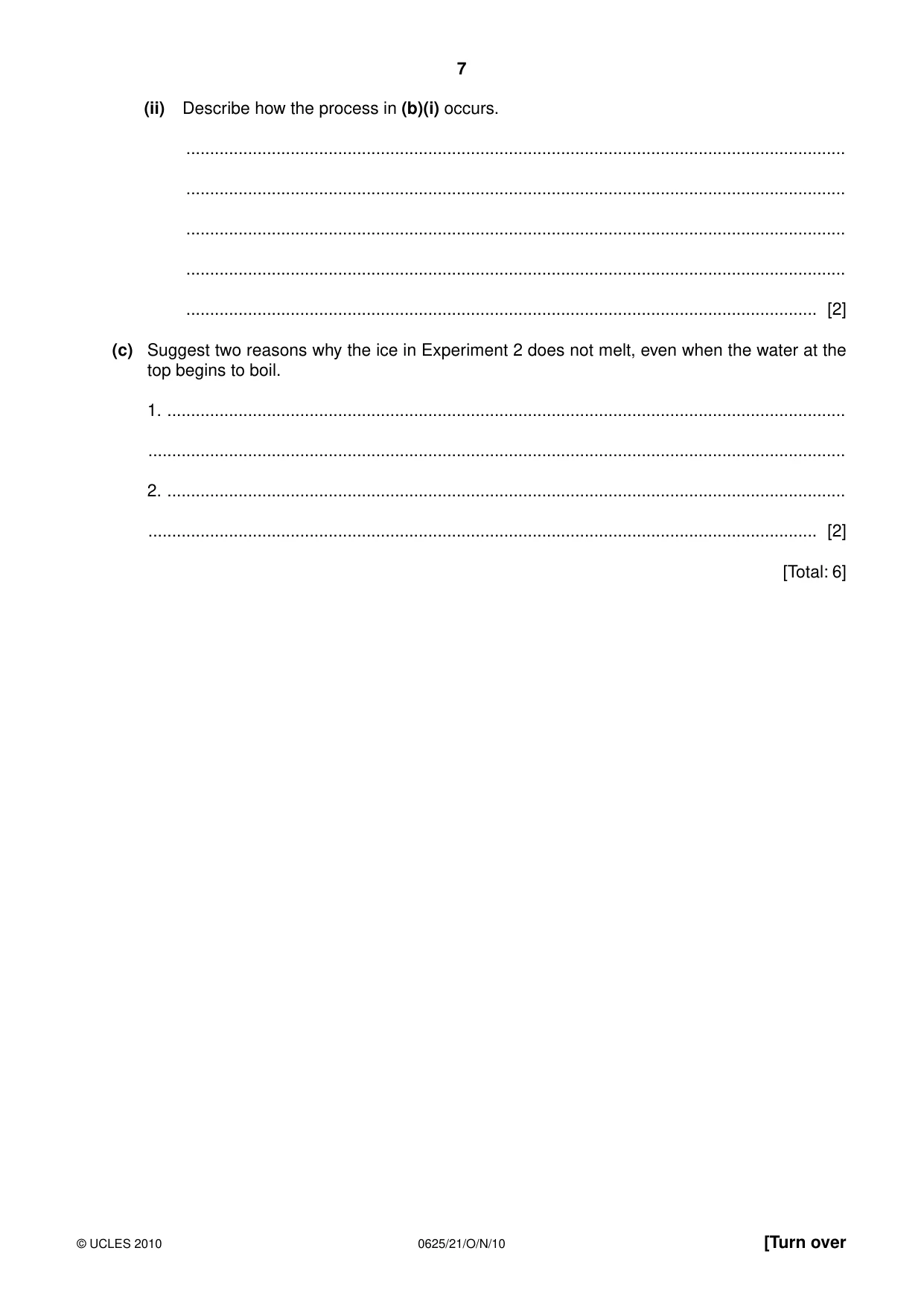 Cambridge IGCSE Physics 0625 2010 Oct/Nov Paper 2 · Variant 1 question paper, page 7 of 20