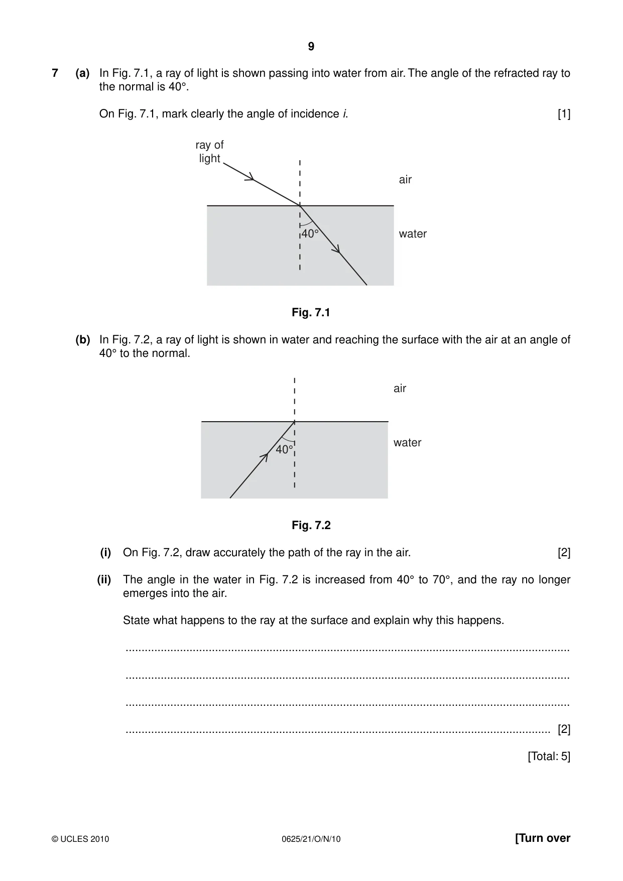 Cambridge IGCSE Physics 0625 2010 Oct/Nov Paper 2 · Variant 1 question paper, page 9 of 20