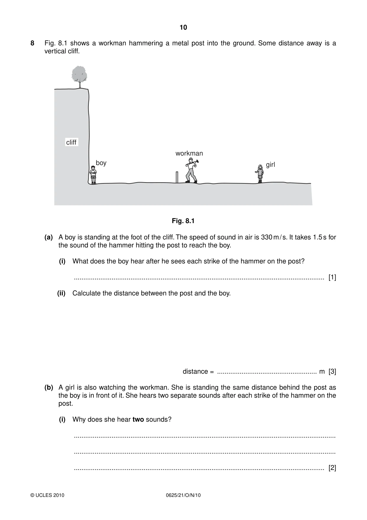 Cambridge IGCSE Physics 0625 2010 Oct/Nov Paper 2 · Variant 1 question paper, page 10 of 20