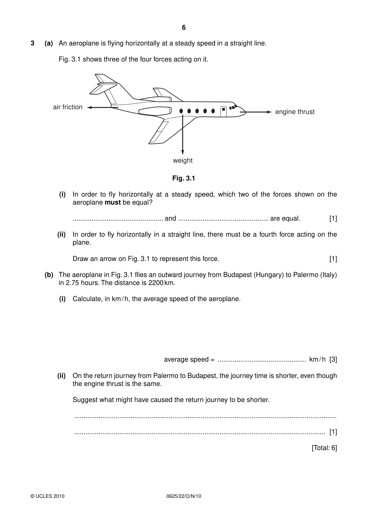 Cambridge IGCSE Physics 0625 2010 Oct/Nov Paper 2 · Variant 2 question paper, page 6 of 20