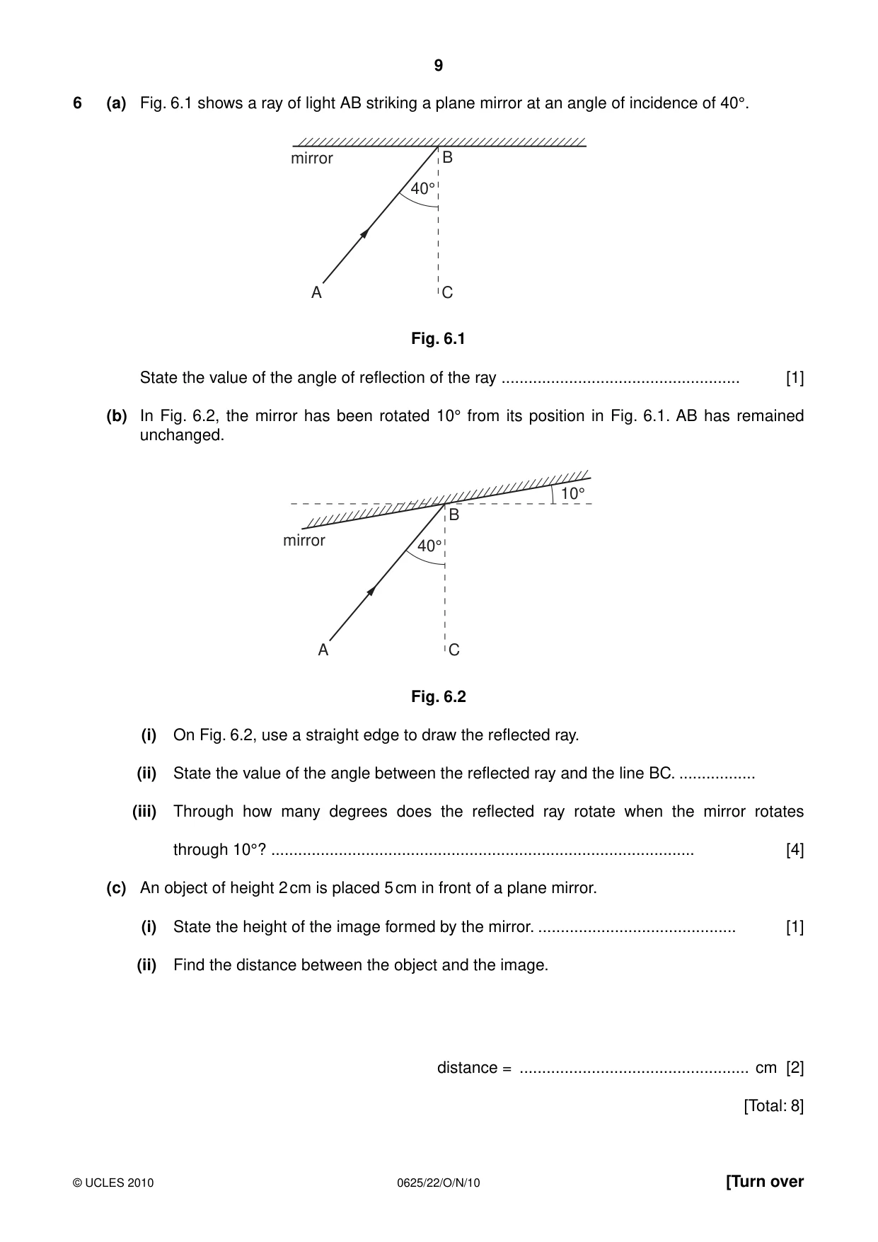 Cambridge IGCSE Physics 0625 2010 Oct/Nov Paper 2 · Variant 2 question paper, page 9 of 20