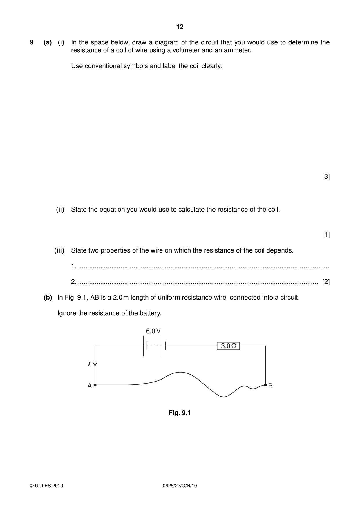 Cambridge IGCSE Physics 0625 2010 Oct/Nov Paper 2 · Variant 2 question paper, page 12 of 20