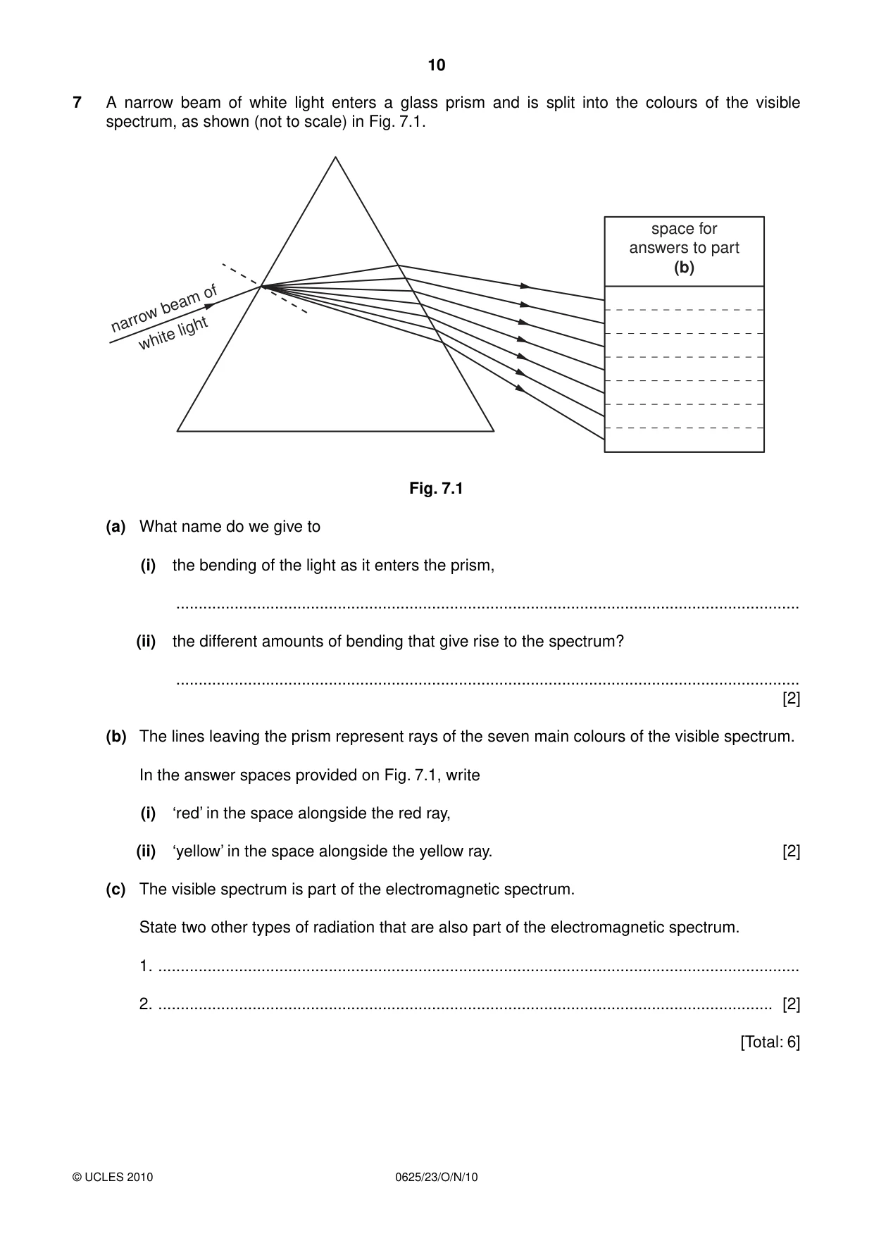 Cambridge IGCSE Physics 0625 2010 Oct/Nov Paper 2 · Variant 3 question paper, page 10 of 20