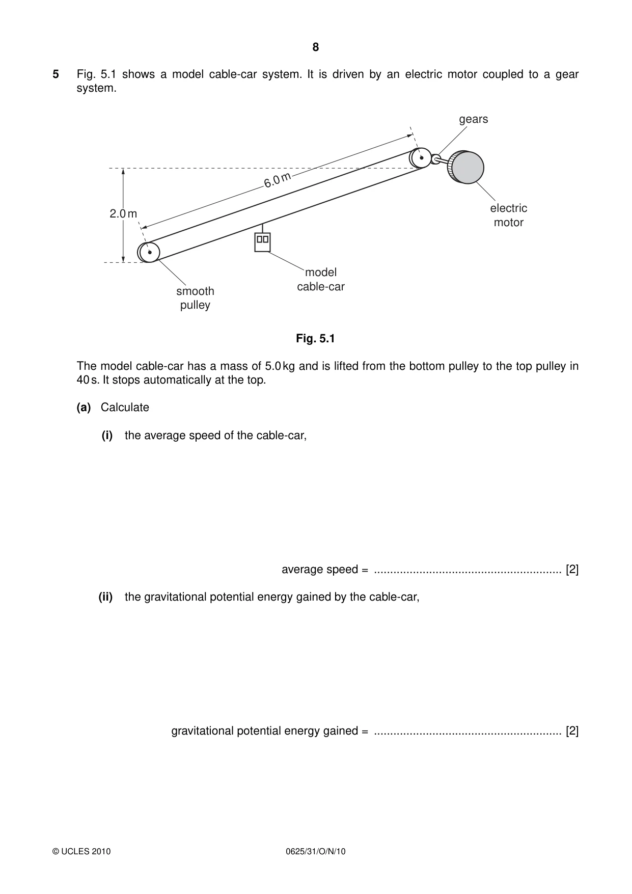 Cambridge IGCSE Physics 0625 2010 Oct/Nov Paper 3 · Variant 1 question paper, page 8 of 20