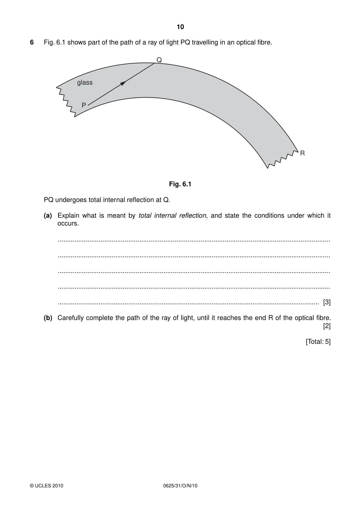 Cambridge IGCSE Physics 0625 2010 Oct/Nov Paper 3 · Variant 1 question paper, page 10 of 20