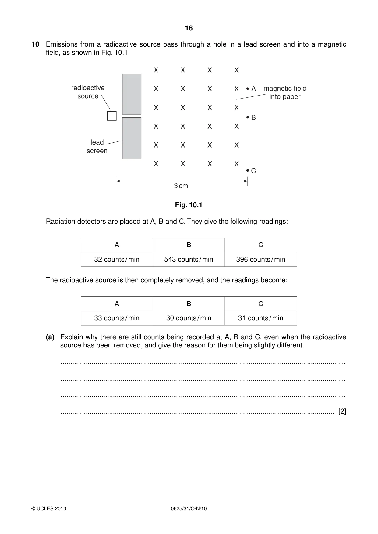 Cambridge IGCSE Physics 0625 2010 Oct/Nov Paper 3 · Variant 1 question paper, page 16 of 20